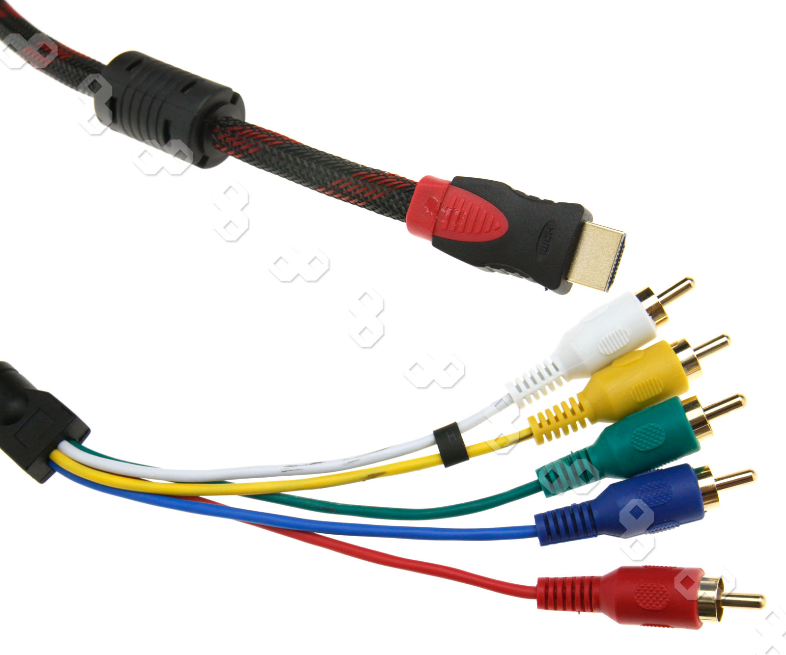 1.5M HDMI Male to 5 RCA Audio Video AV Component Cable Converter