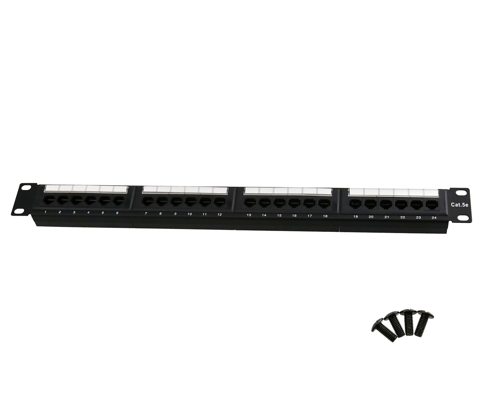 24 Port Keystone Jack Blank Patch Panel Plate 19/" 1U 24 Ports Cat5e RJ45 Black