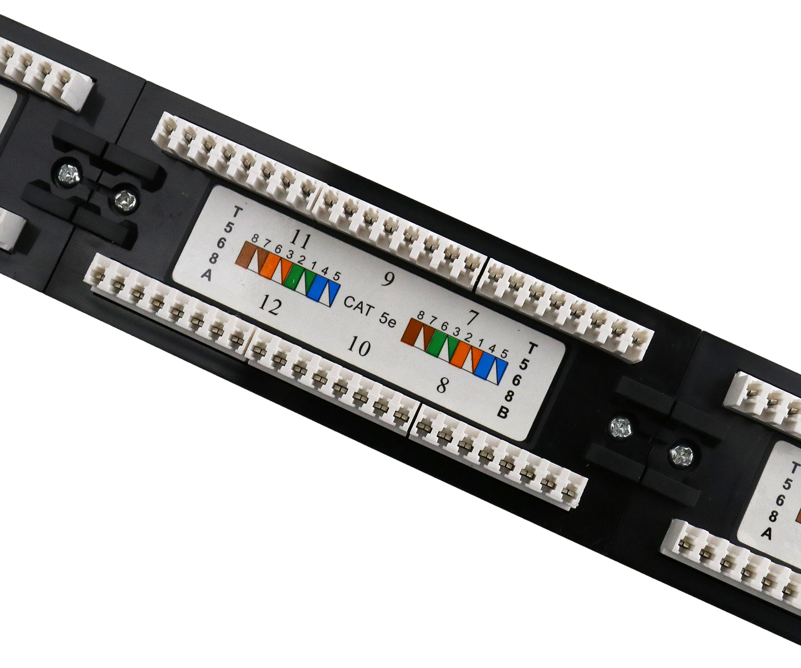 24 Port Keystone Jack Blank Patch Panel Plate 19/" 1U 24 Ports Cat5e RJ45 Black
