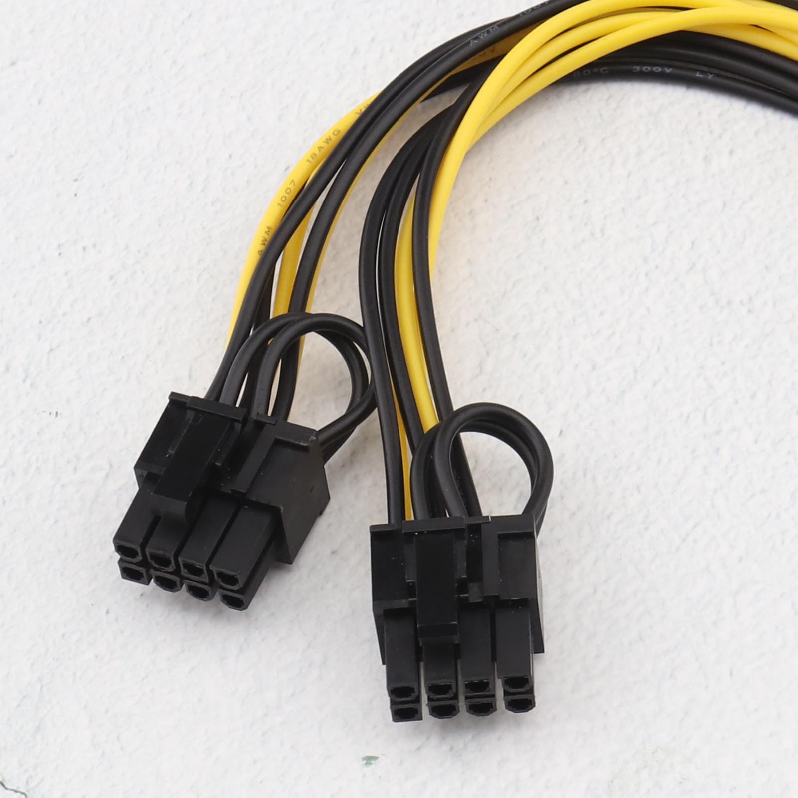 PCI Express Power Cable Connector 8 Pin Female to 2 Way 6 Pin Male Dual