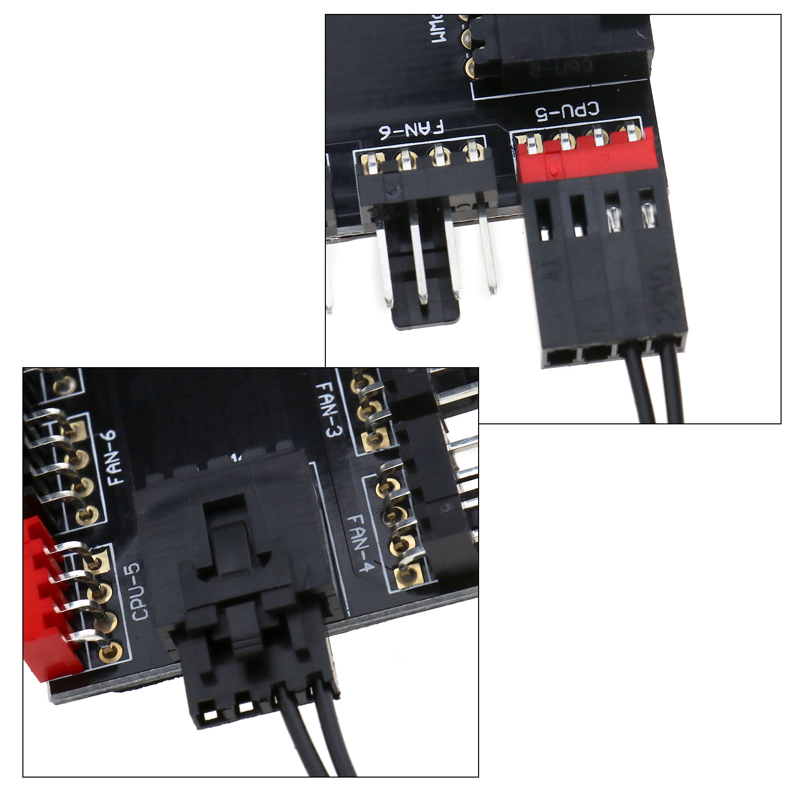 2x 4-Pin Netzteil PWM Anschluss Hub Computergehäuse Lüfter für PC Kunststoff