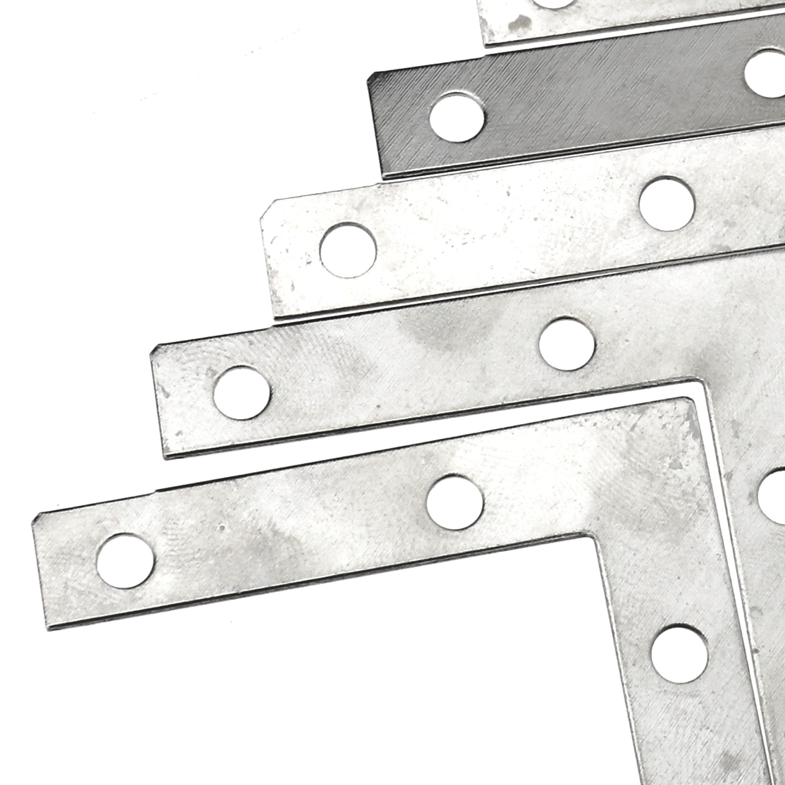 8 Pcs Flat Metal Corner Brackets Zinc Plated Steel Repair Wood Fix