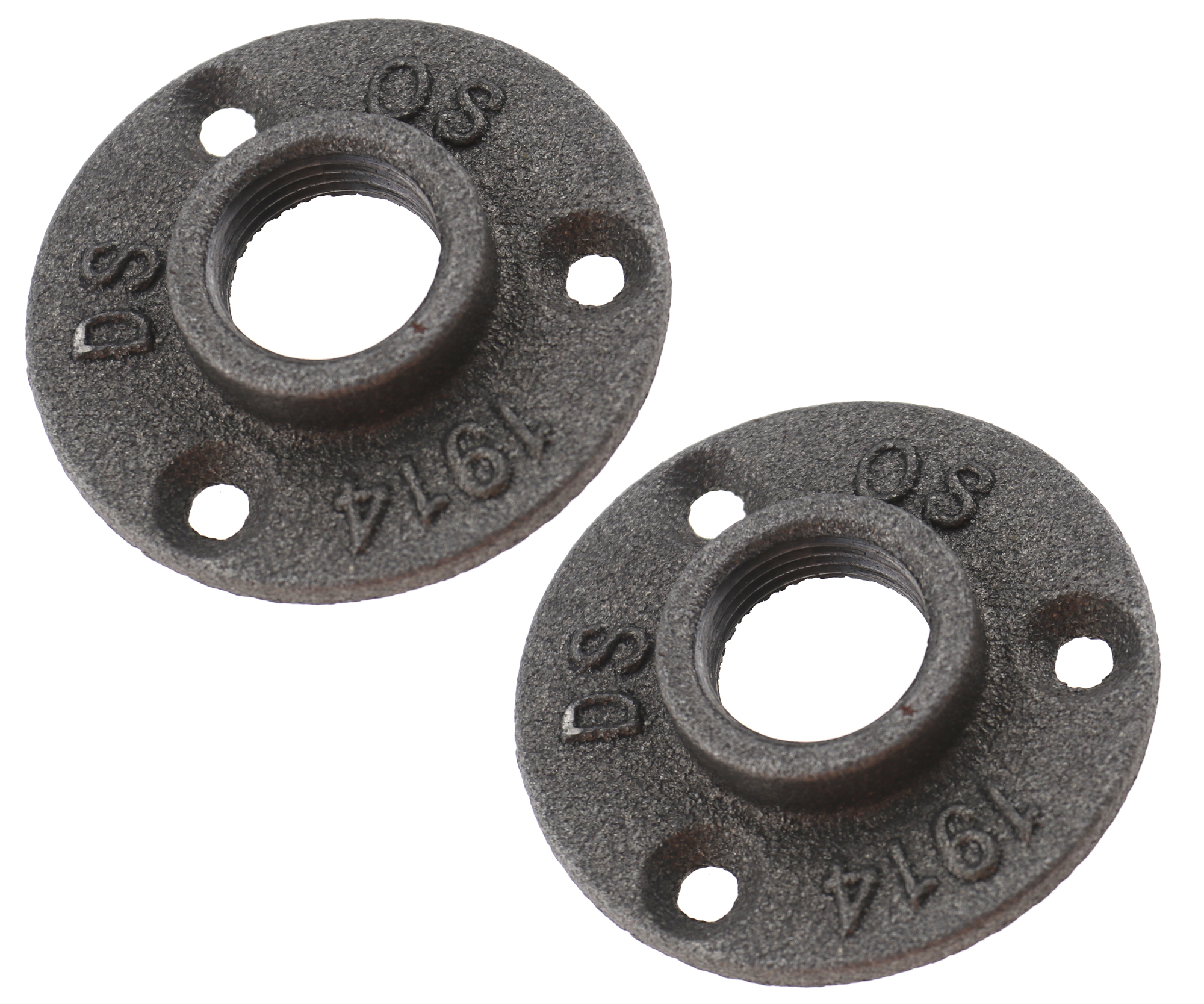 MALLEABLE THREADED FLOOR Flange Iron Pipe Fittings Wall Mount Black 3