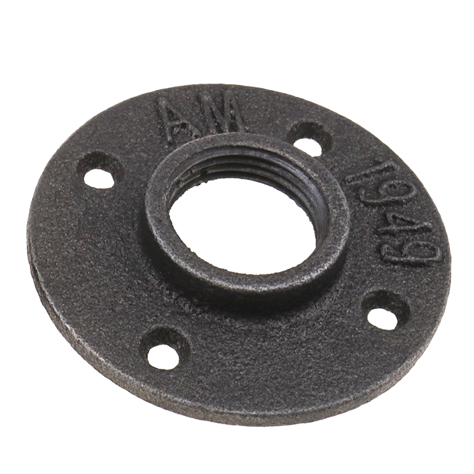 1//2/" 3//4/" Four Holes Black Iron Flange Pipe Floor Fitting Threaded Wall Mount