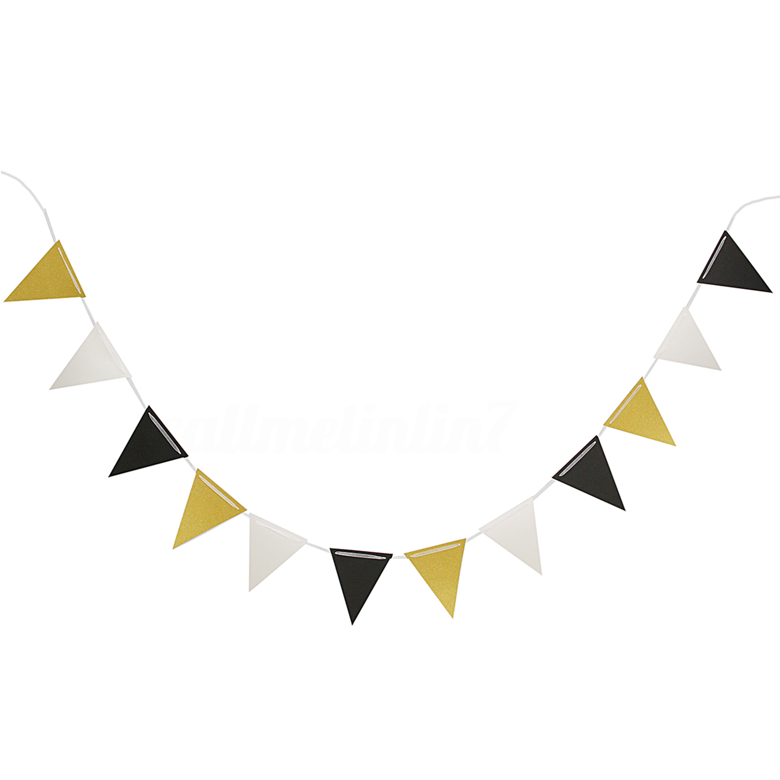 Glitter 12FT Triangle Flag String Banner Bunting Pennant Garland