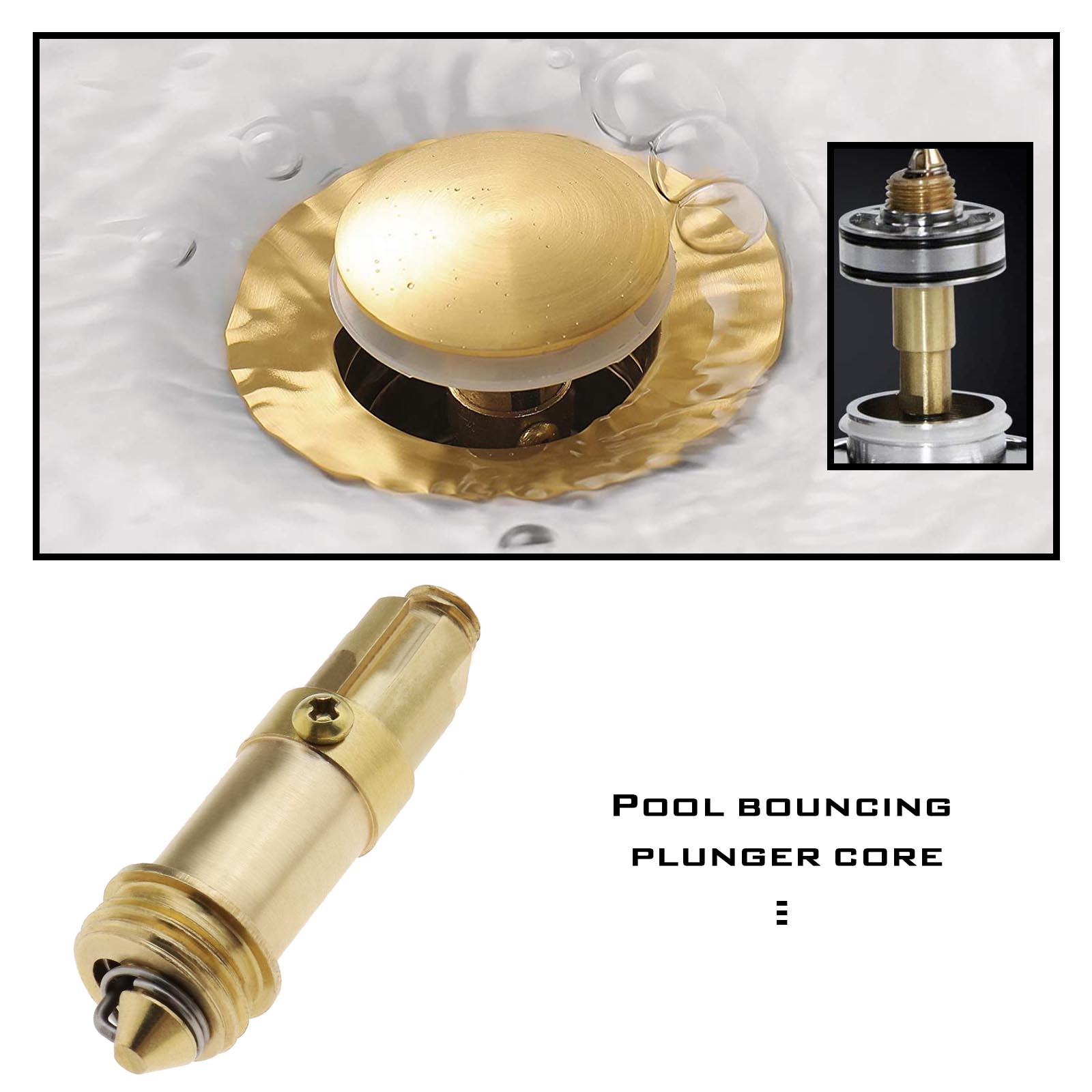 Brass Sink Plug Bathroom Basin Waste Pop Up Bolt Clack Clicker Home