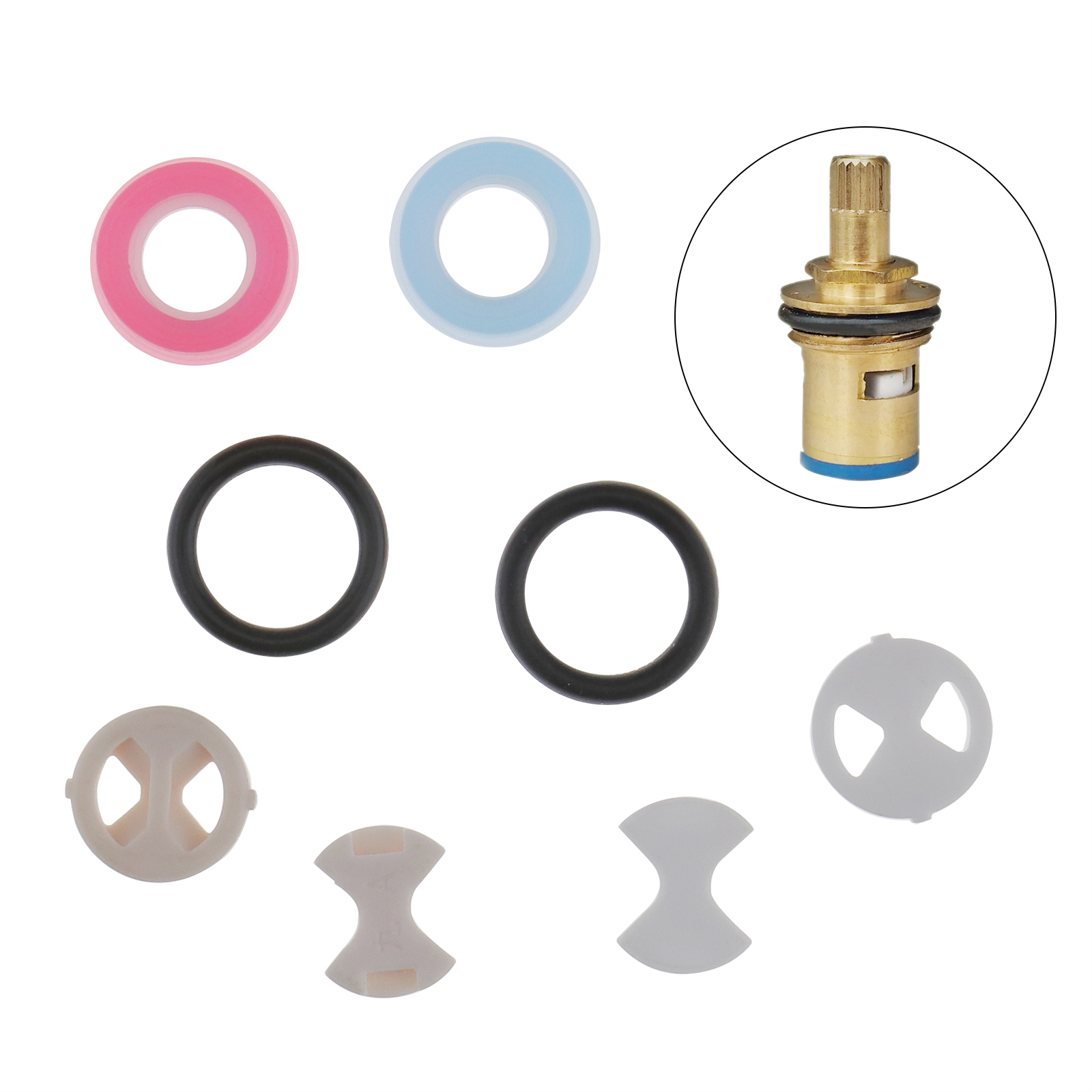 8 in 1 Ceramic Disc & Silicon Gasket Washer Insert Turn For Valve Tap