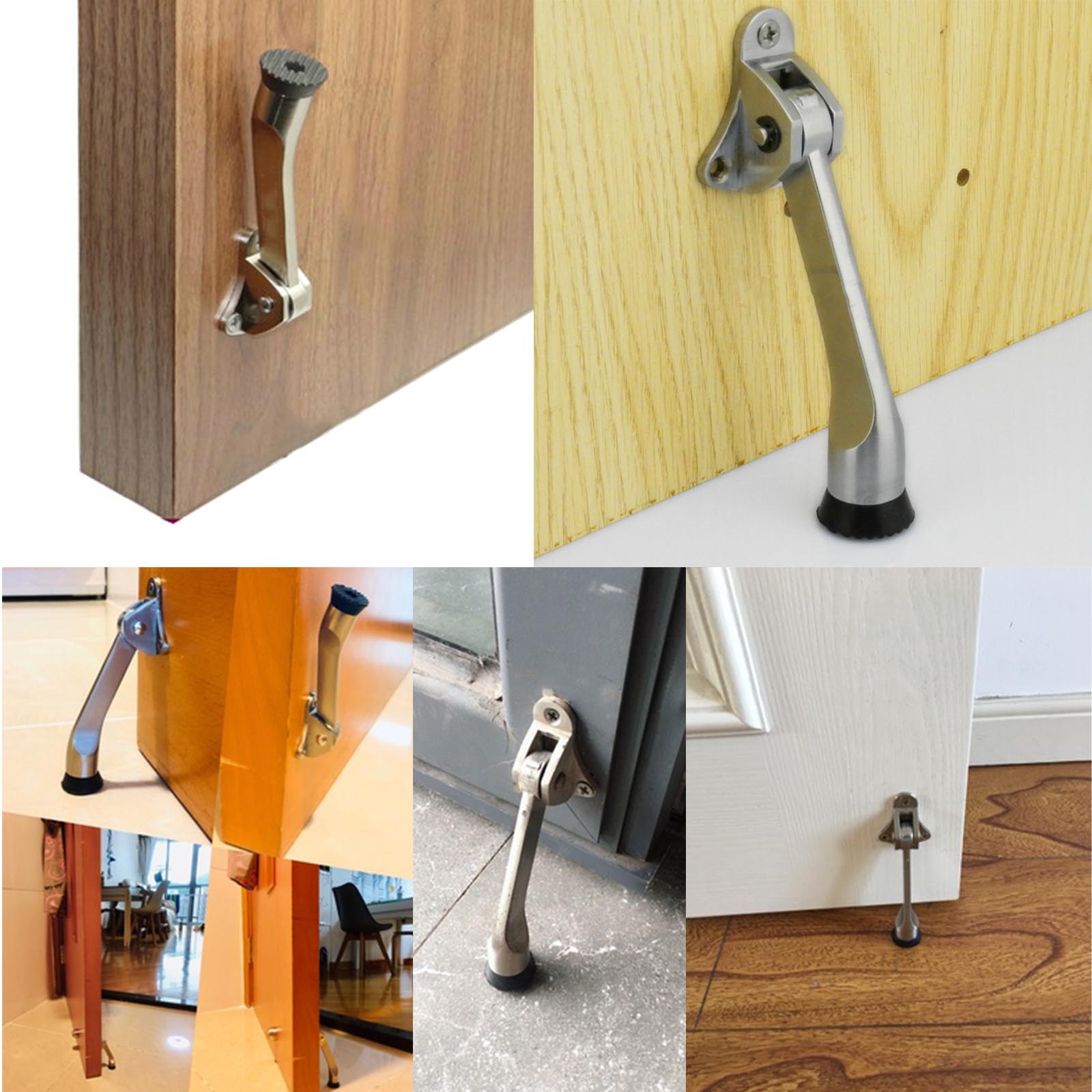 2Pcs Door Stay Stopper Open for Garage Gate Office Home Metal Home