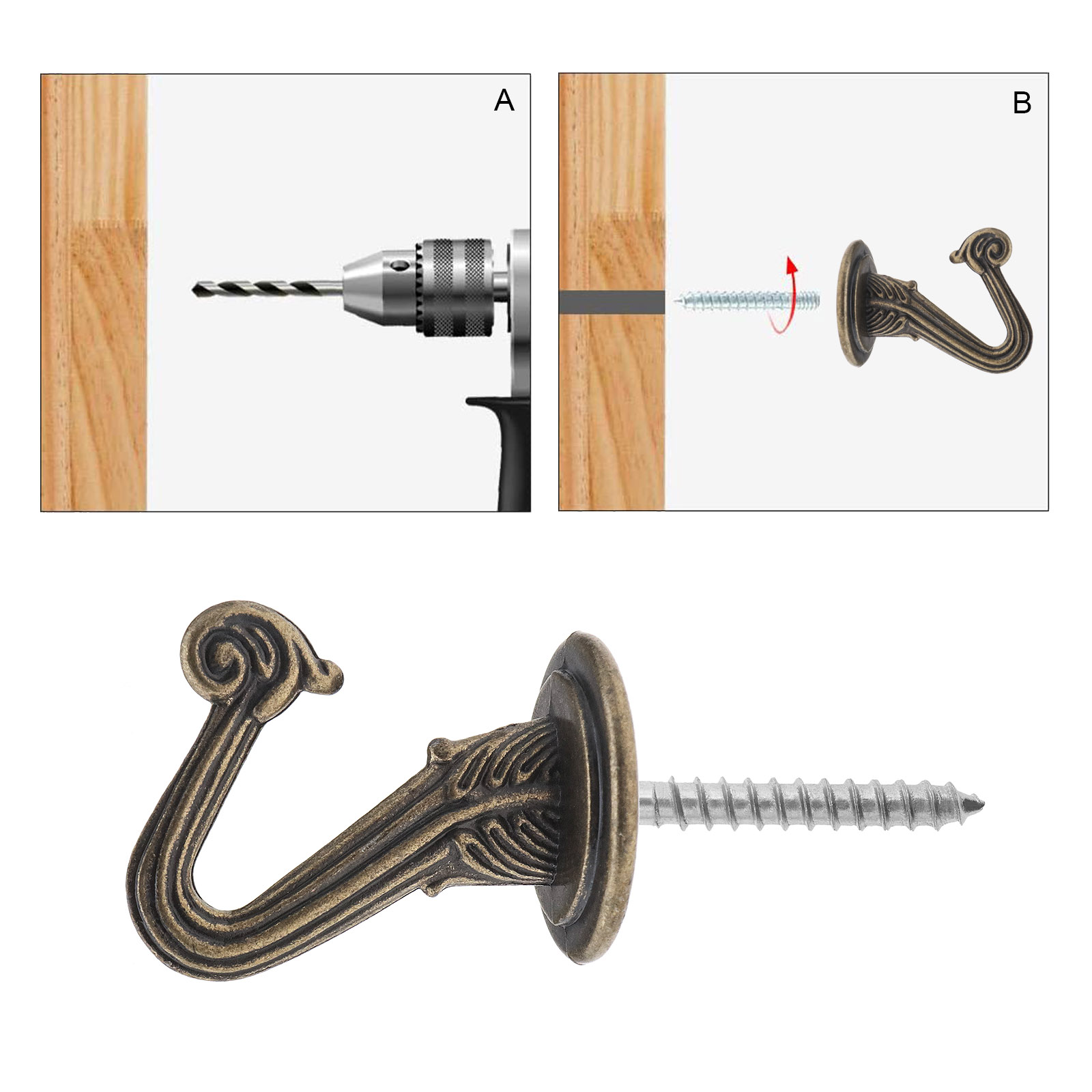 Heavy Duty Ceiling Hooks Set of 8 Swag Hooks Screws Bolts Spring Toggle