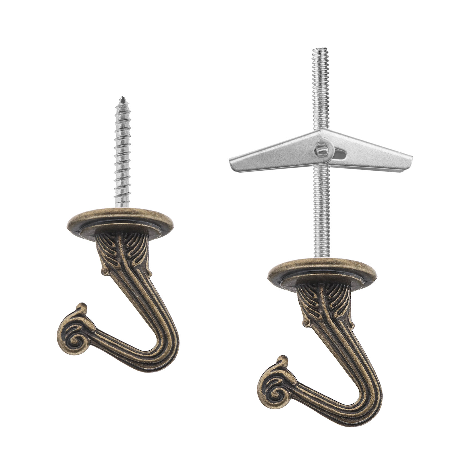 Heavy Duty Ceiling Hooks Set of 8 Swag Hooks Screws Bolts Spring Toggle