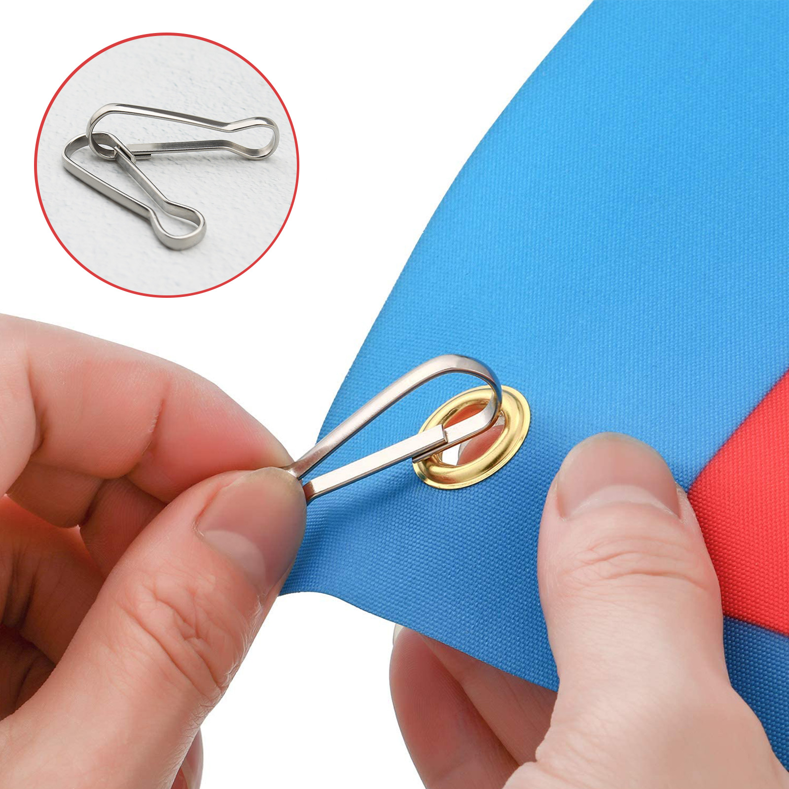 50Pcs 40mm Flagpole Clip Snap Hooks for Grommet Flags Connection