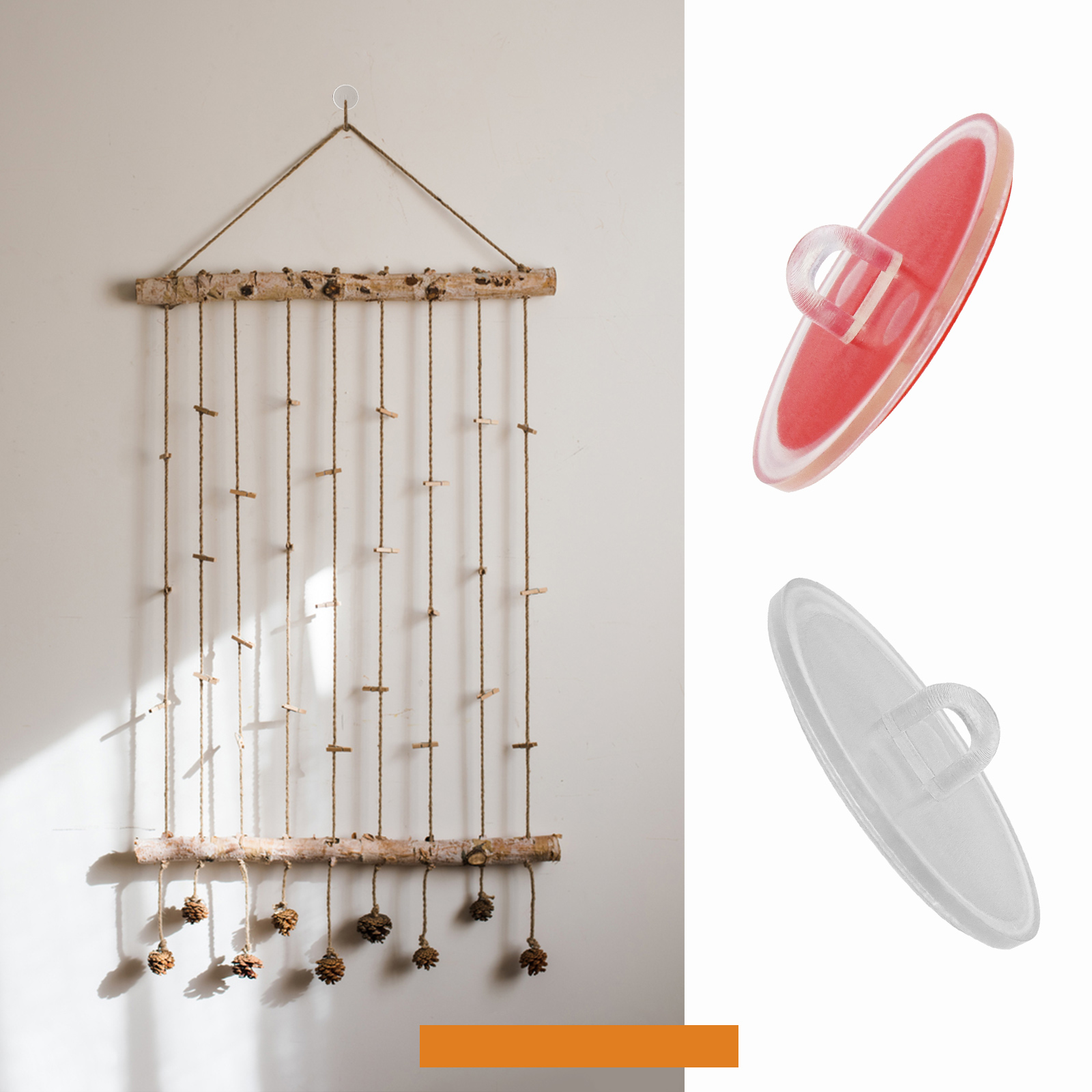 30 Stück Selbstklebende Haken mit Runder Decke und Transparenter