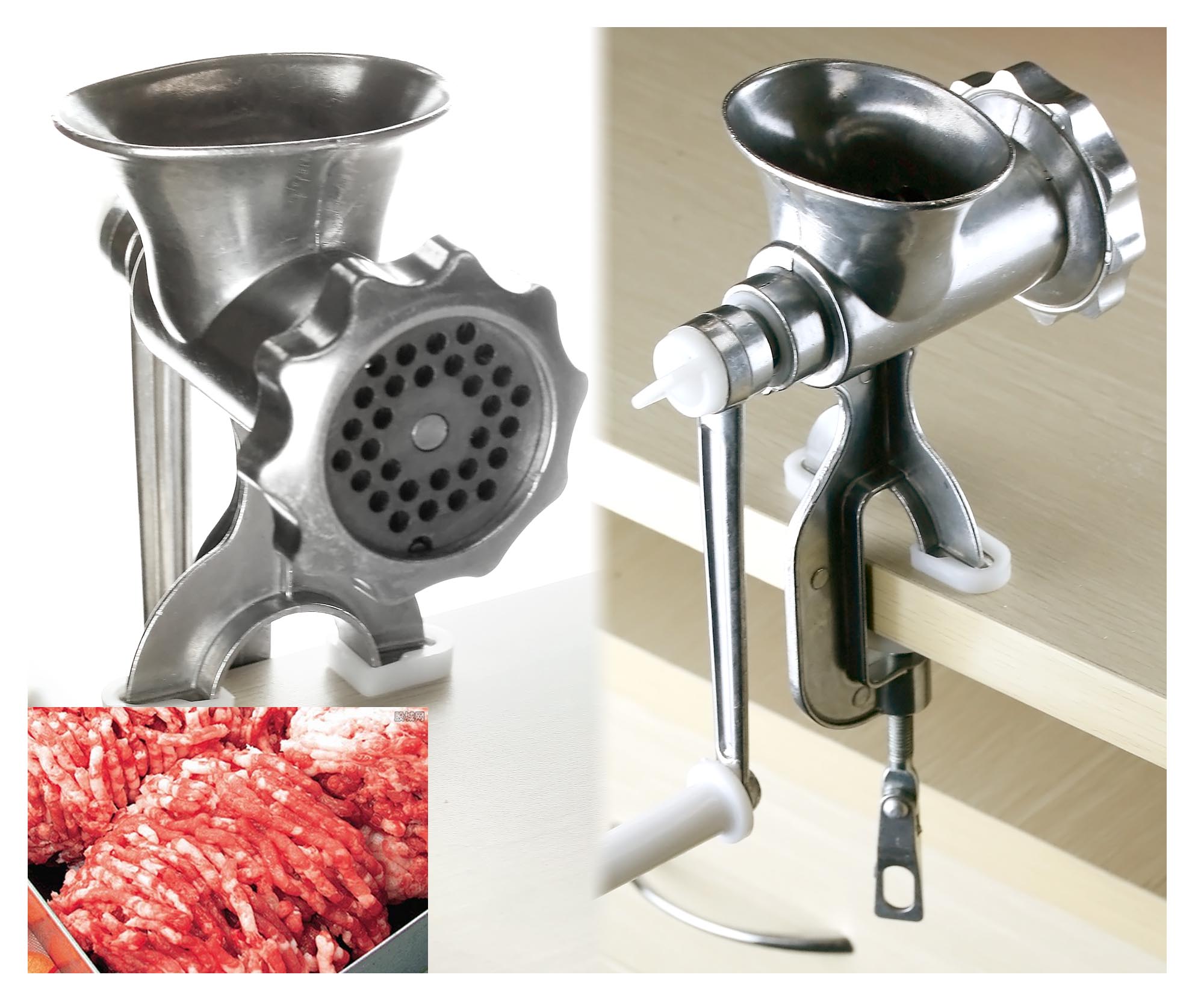 Aluminum Hand Meat Mincer Grinder Sausage Mince Food Maker Kitchen