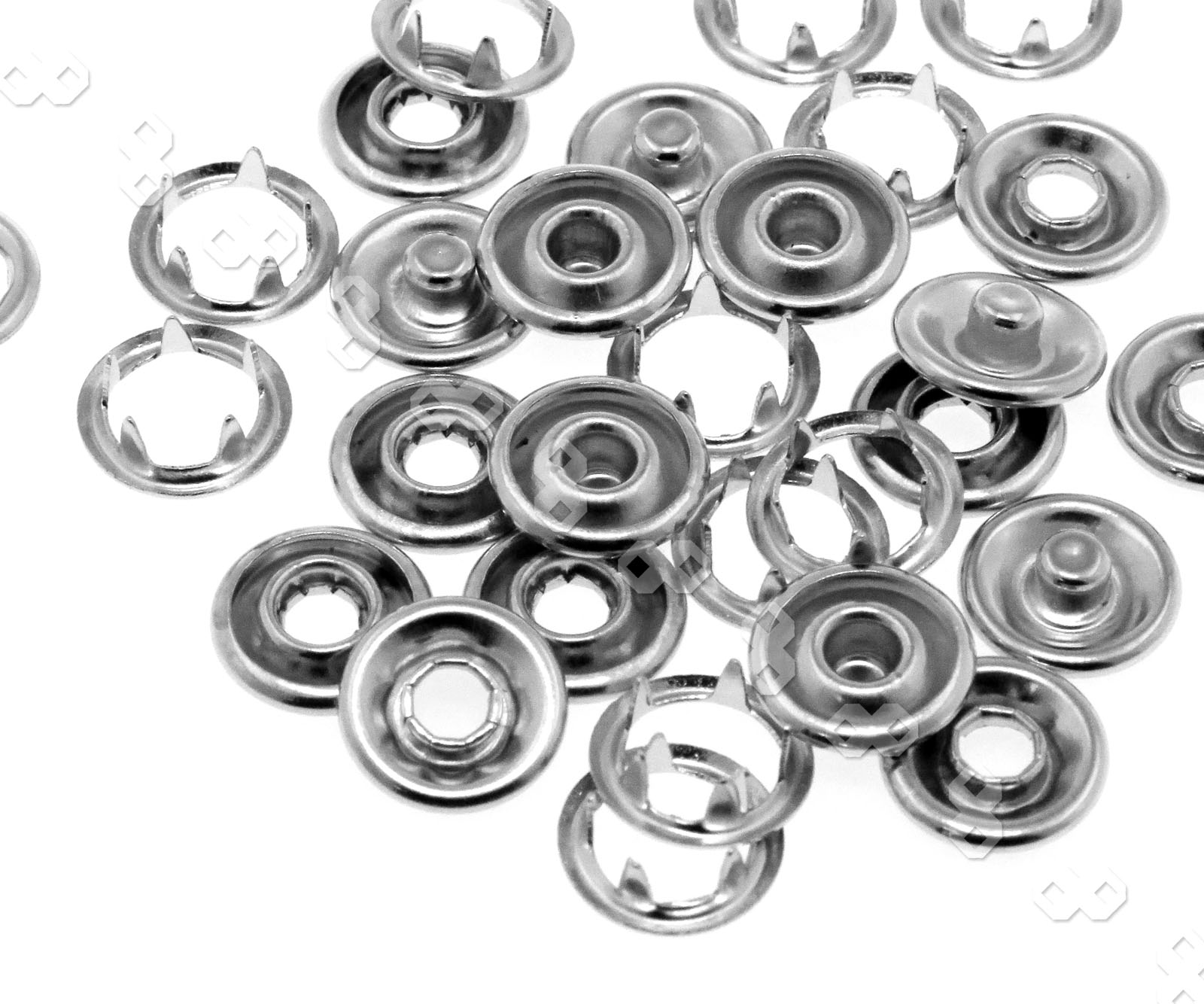 100 Sets Heavy Duty Snap Fasteners 9.5mm Press Studs Snaps Kit Buttons