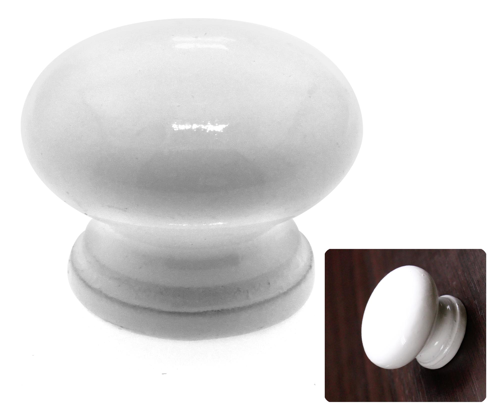 Set of 10 White Wooden Replacement Furniture Drawer Knobs Handles