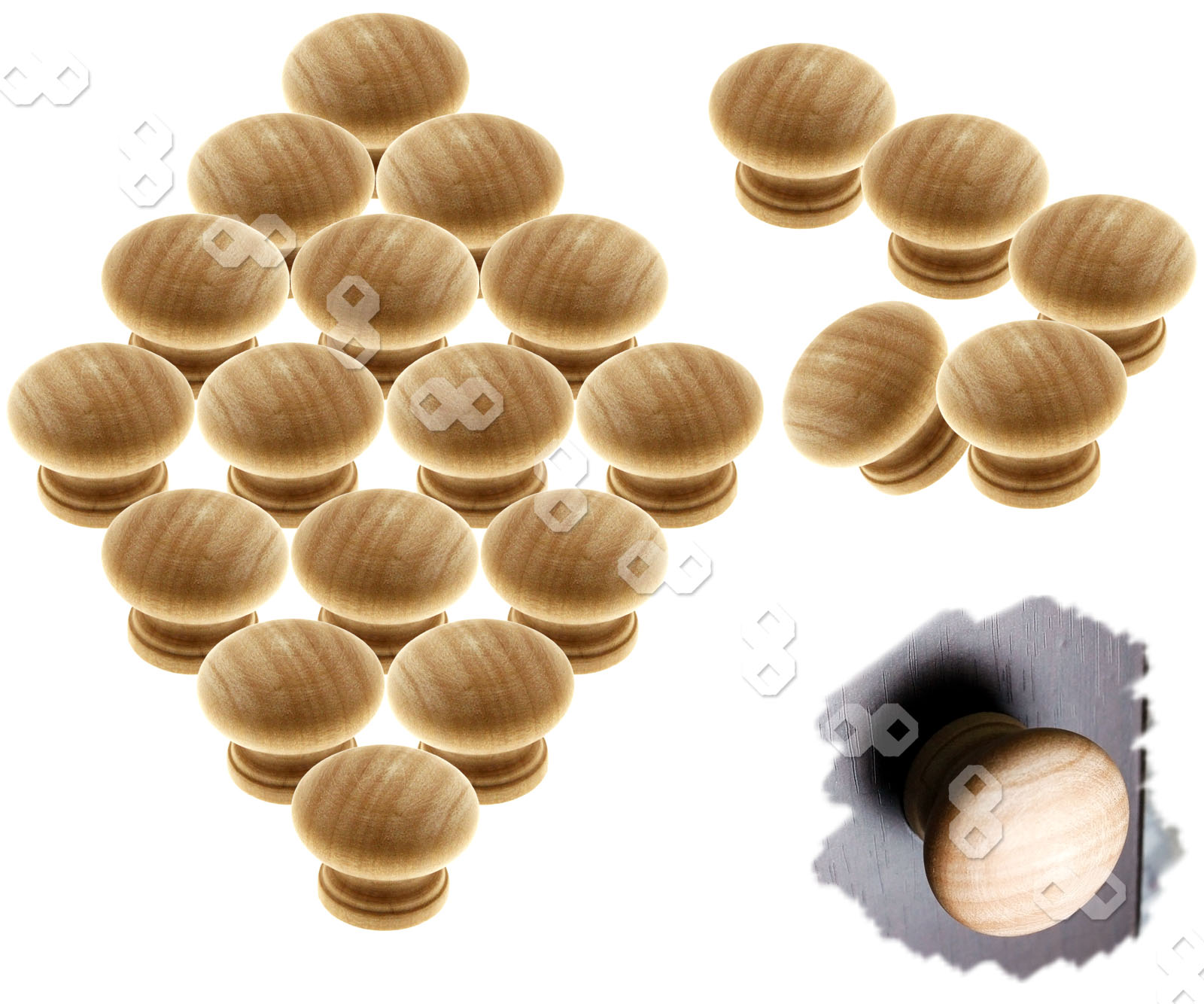 20TLG 32MM Möbelgriffe Möbel Knöpfe Knopf Schubladen Tür Holz Schränke