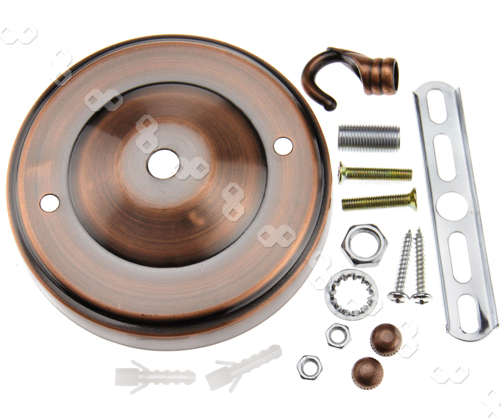 2er Deckenhaken Platte Wandhaken Halterung für Deckenlampe Rot Messing