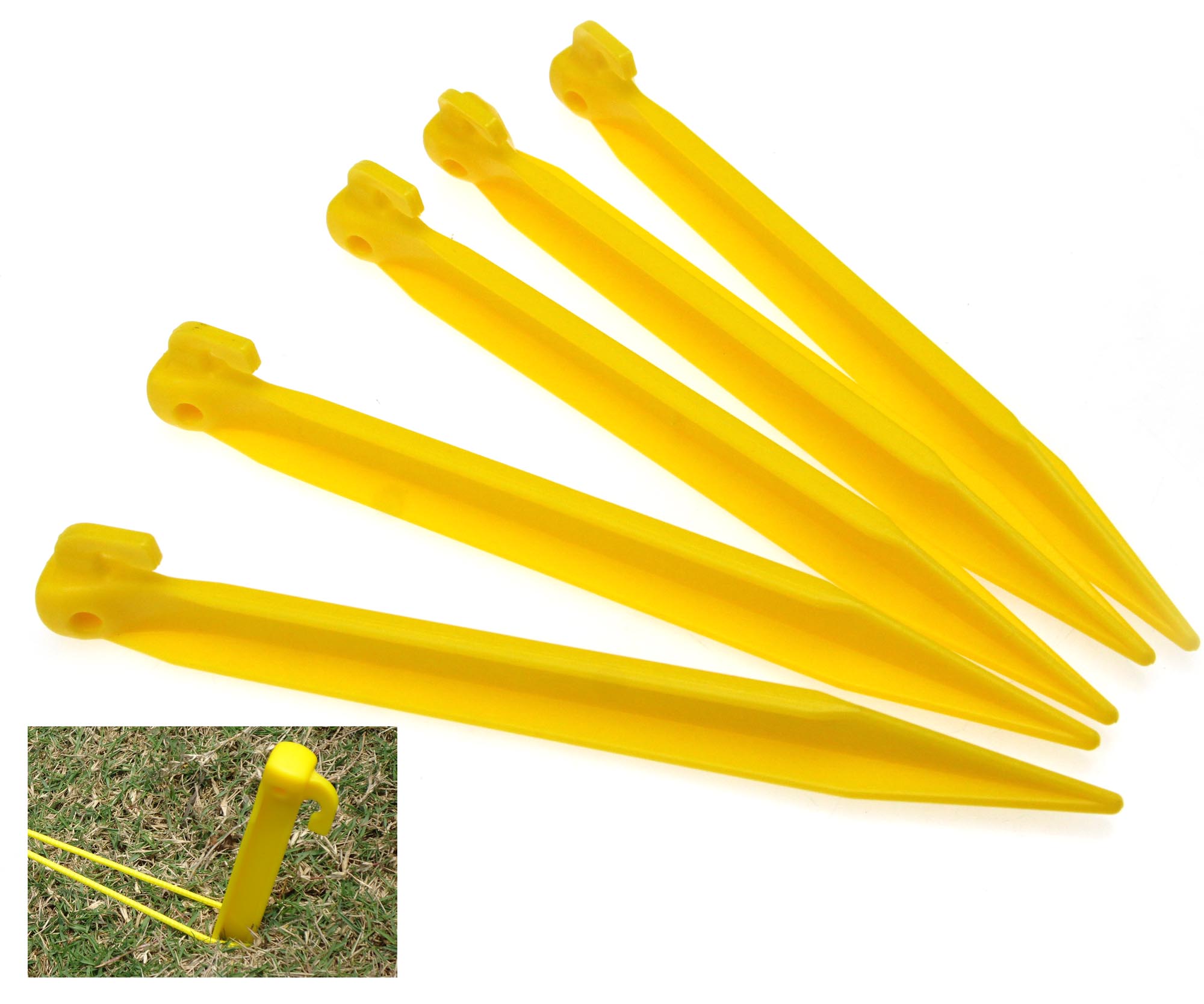24 x 9" 225mm Durable Tent Pegs Plastic Spike Hook Awning Camping