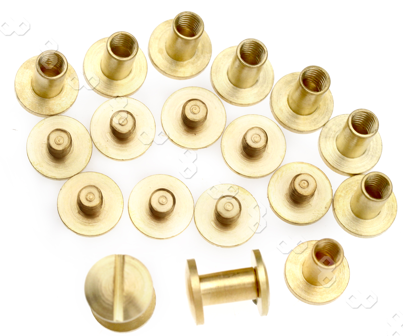 10pcs 4/6/8 x 4.5mm Flat Belt Screw Leather Craft Brass Solid Rivets