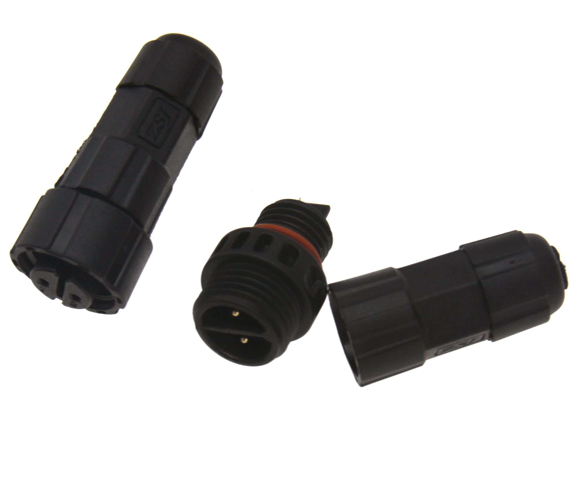 1PC 2 Pins Assembled Waterproof Electrical Cable Connector Plug IP67