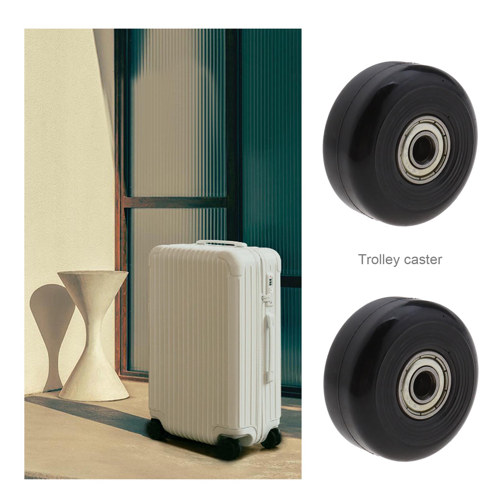 2PCS Luggage Replacement Wheels Axles Repair Kit 40mm Accessories Tool