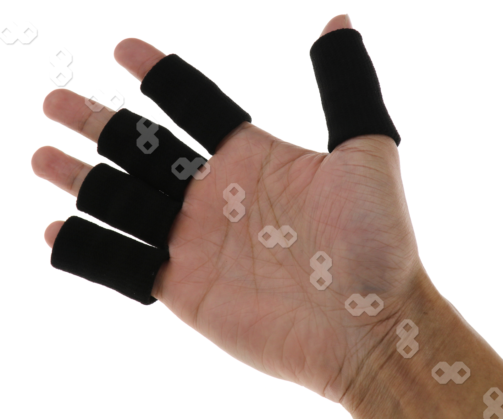 10 x Black Stretchy Finger Protector Bands Sleeve Support Arthritis