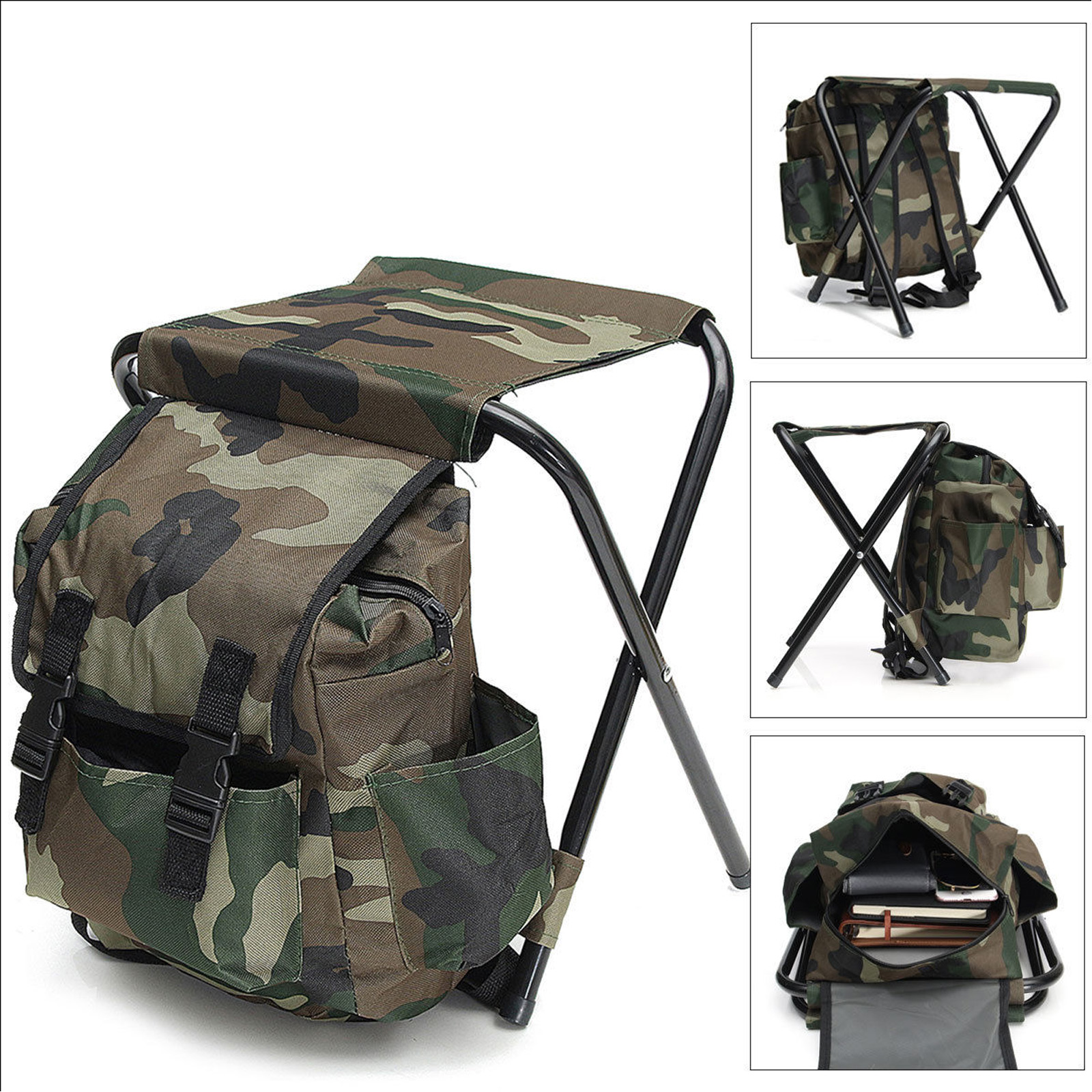 Creatice Folding Hunting Chair Backpack for Large Space