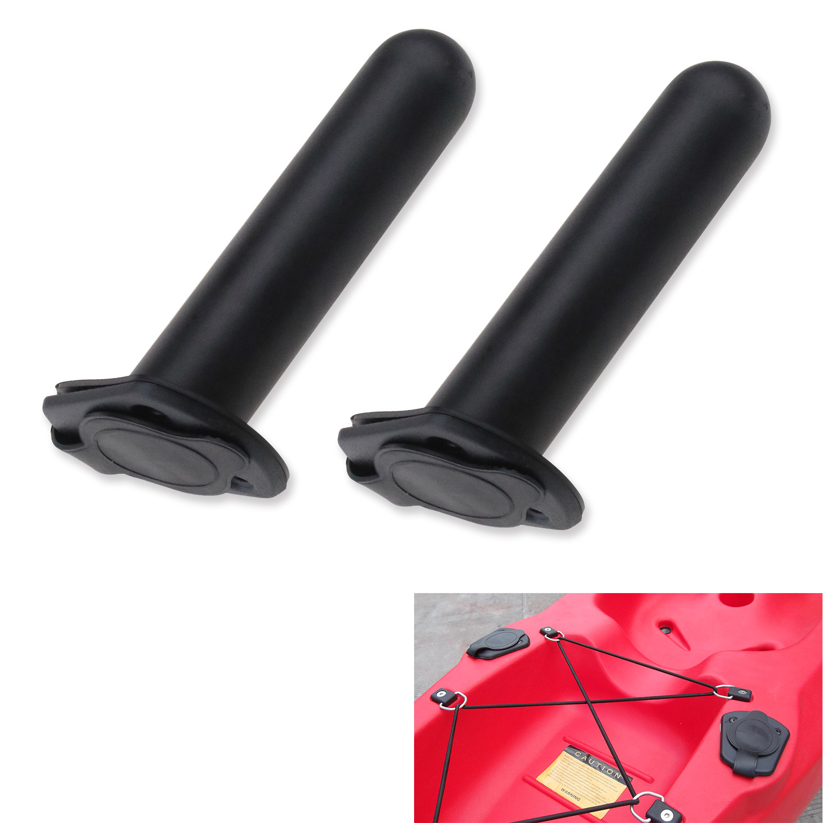 Rubber Black Flush Mount Fishing Rod Holder Cap Gasket Kayak Boat Canoe