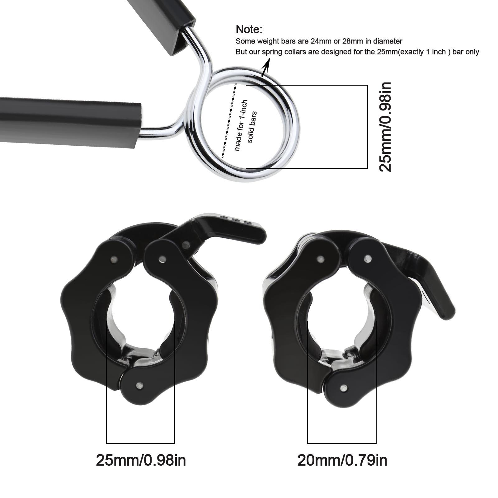 4PCS Barbell Spring Clip Barbell Clamps NonSlip 1 Inch for Strength Training eBay