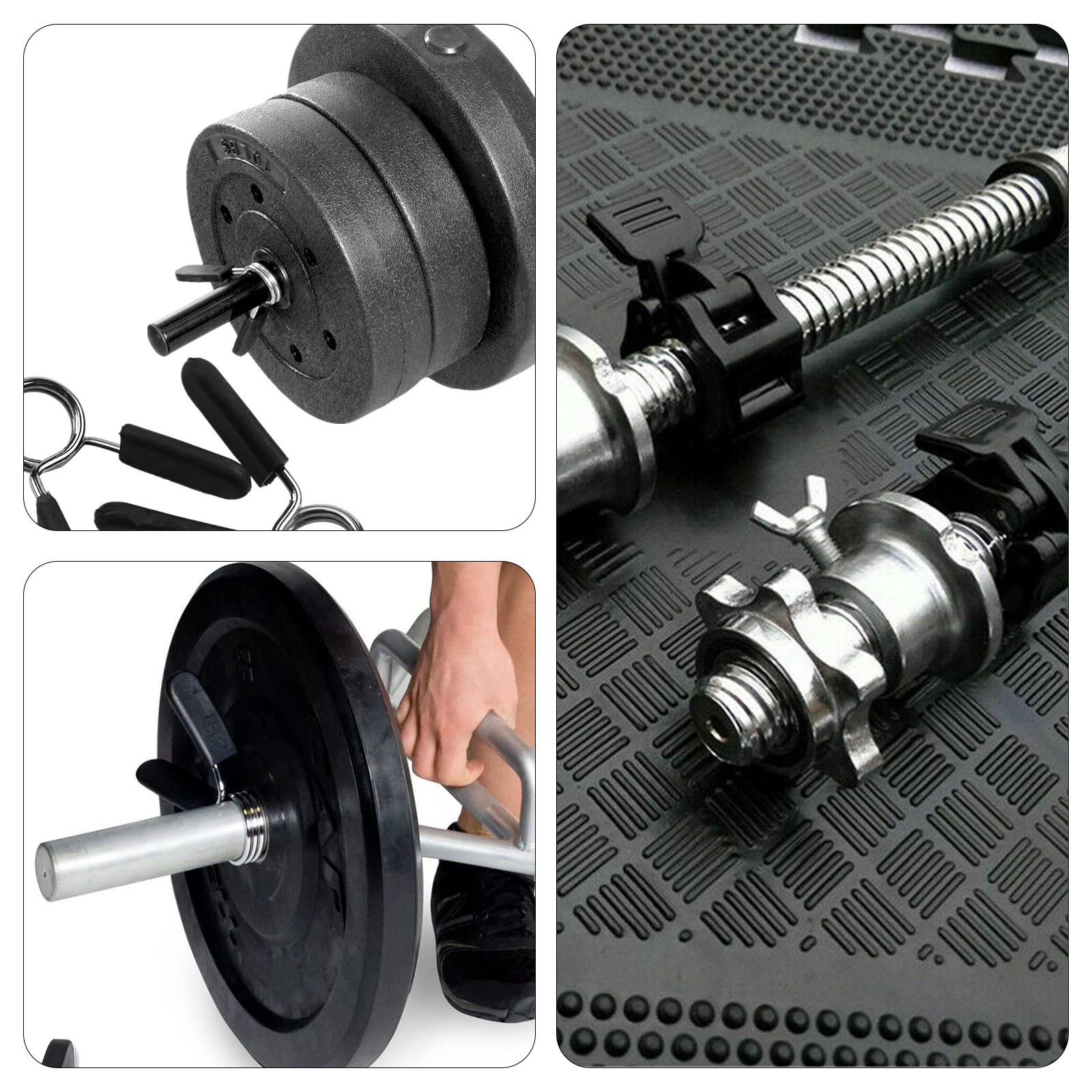 4PCS Barbell Spring Clip Barbell Clamps NonSlip 1 Inch for Strength