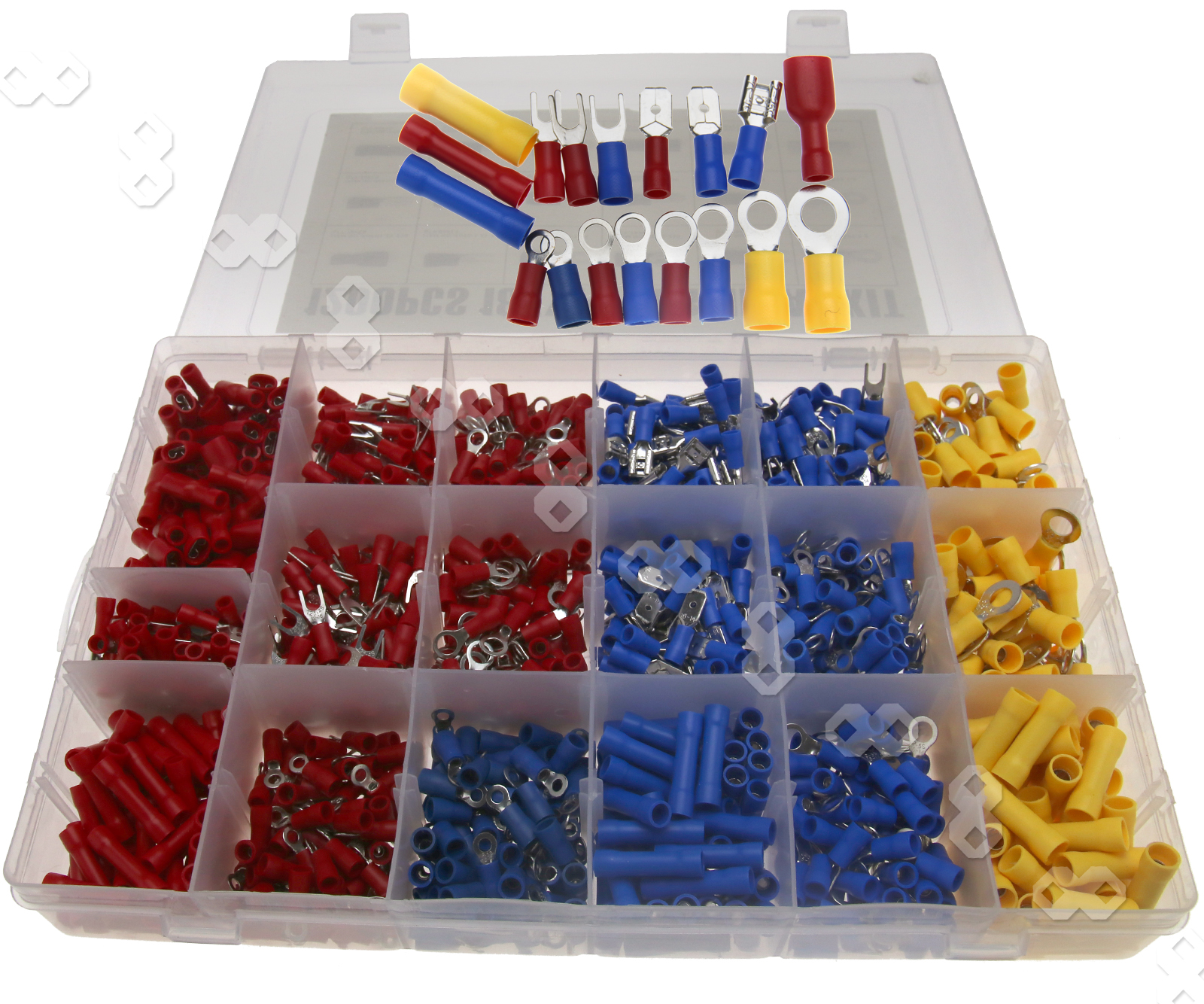 18 Type 1200PCS Insulated Electrical Wire Terminals Crimp Connector