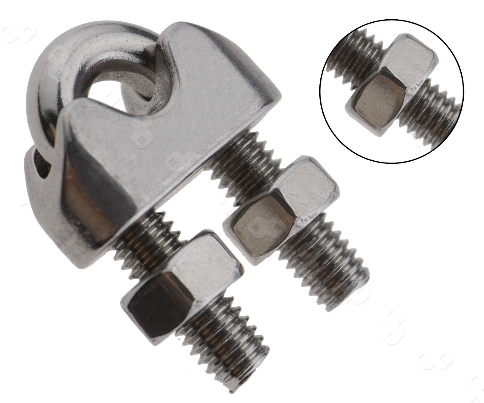 5 Pcs 6mm M6 Stainless Steel Wire Rope Cable Clamp Clips Fastener