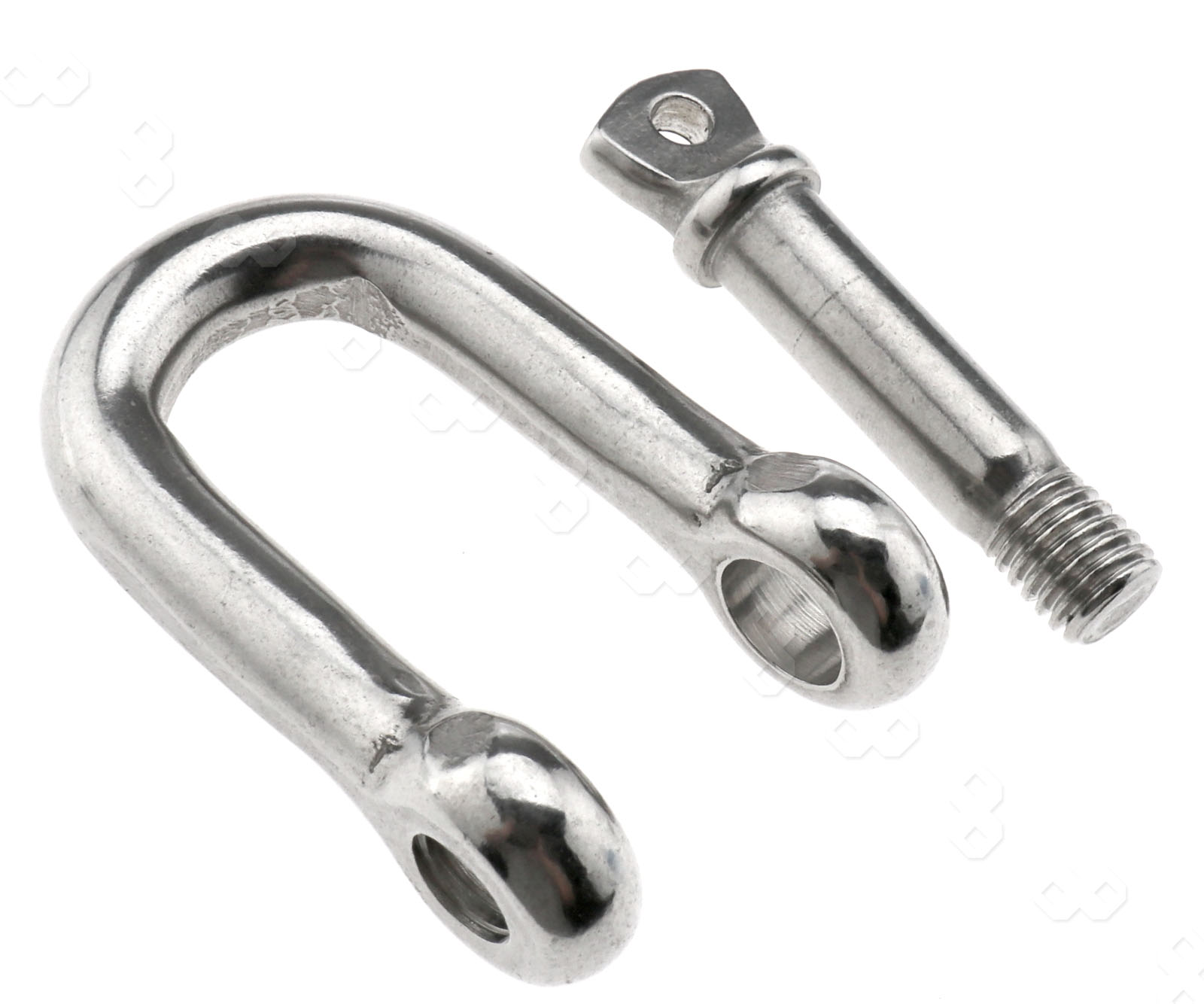 Pair of 10mm 316 Stainless Steel Wide Jaw D Shackle Boat Marine Sail