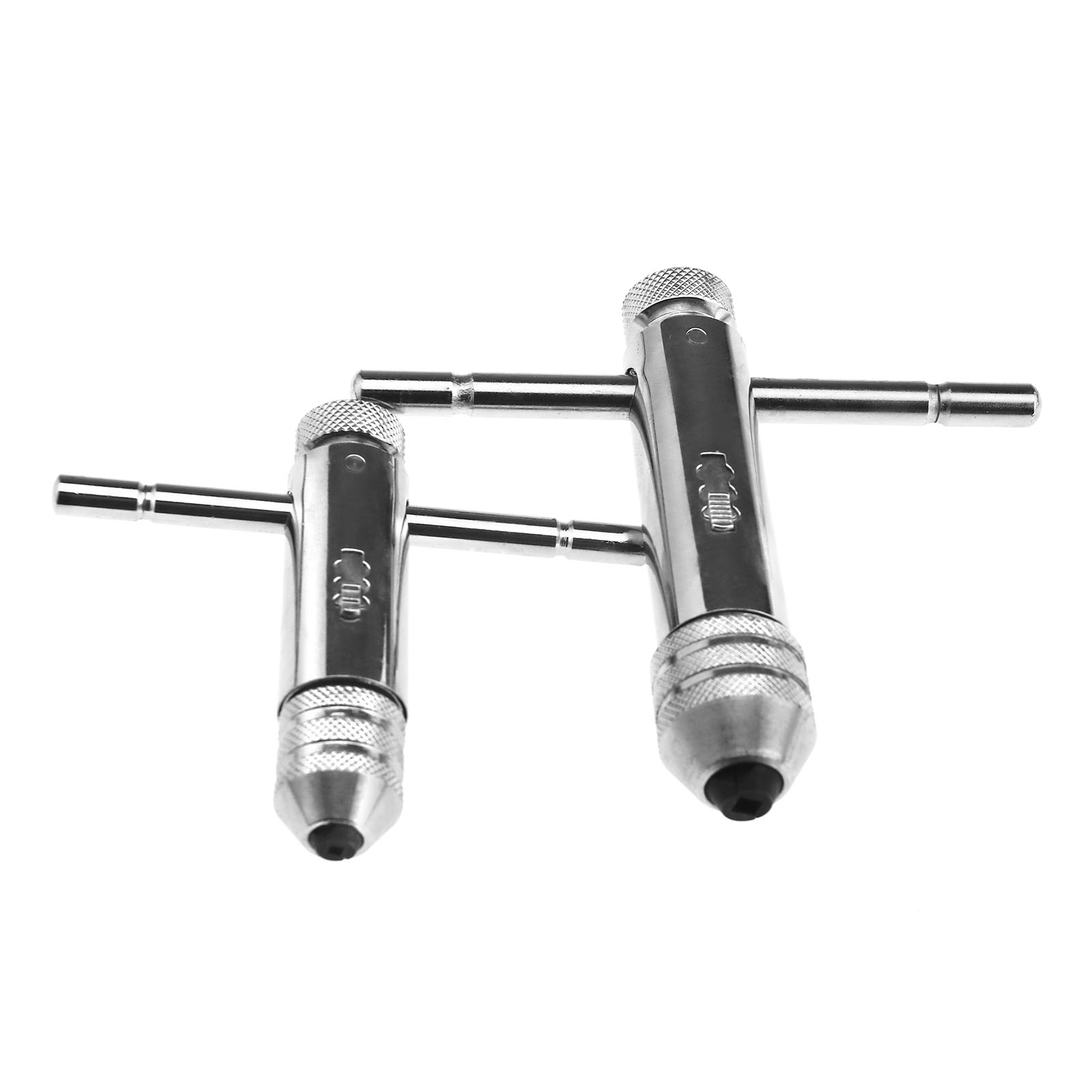 2x Chrome Adjustable T Bar Handle Ratchet Tap Wrench M3M8 M5M12 Hand