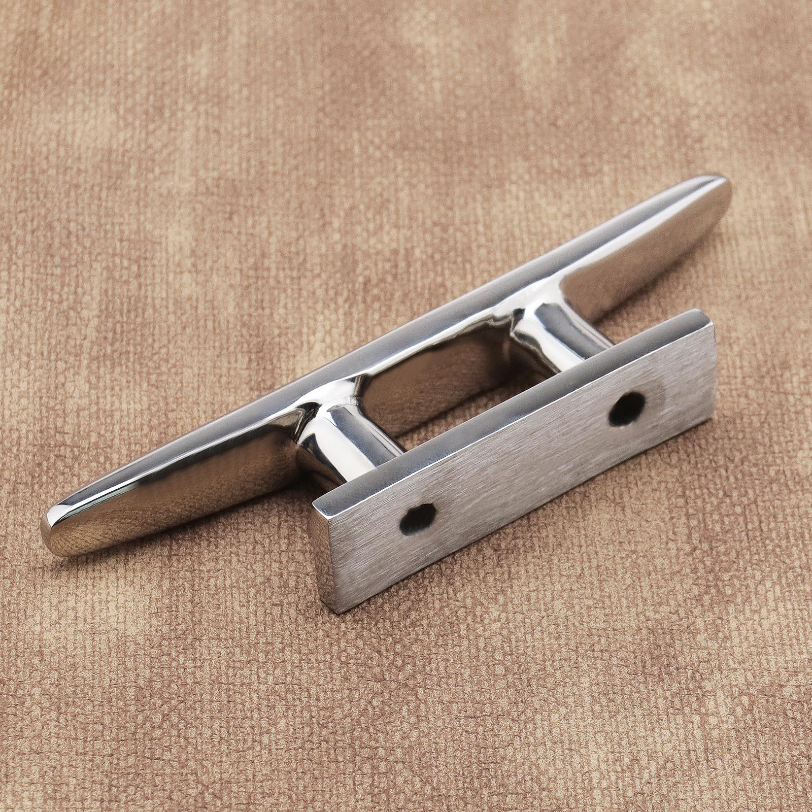 2x 316 Stainless Steel 6 Inch Low Flat Cleats for Marine Boat Deck Rope