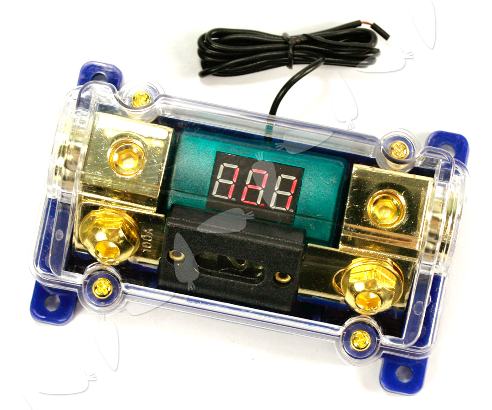 100A Car Motor LED Voltage Display Audio Power Fuse Holder Block 0/2/4