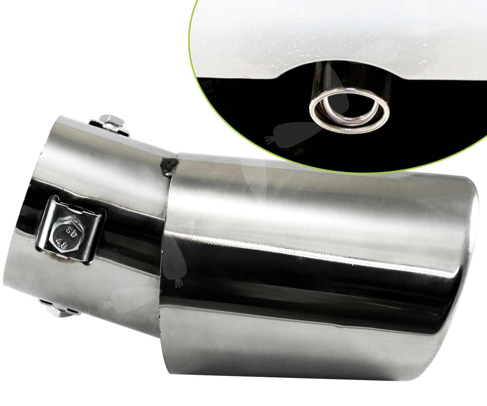 DROP DOWN CAR Exhaust Stainless Steel Tail Pipe Trim For 3055mm