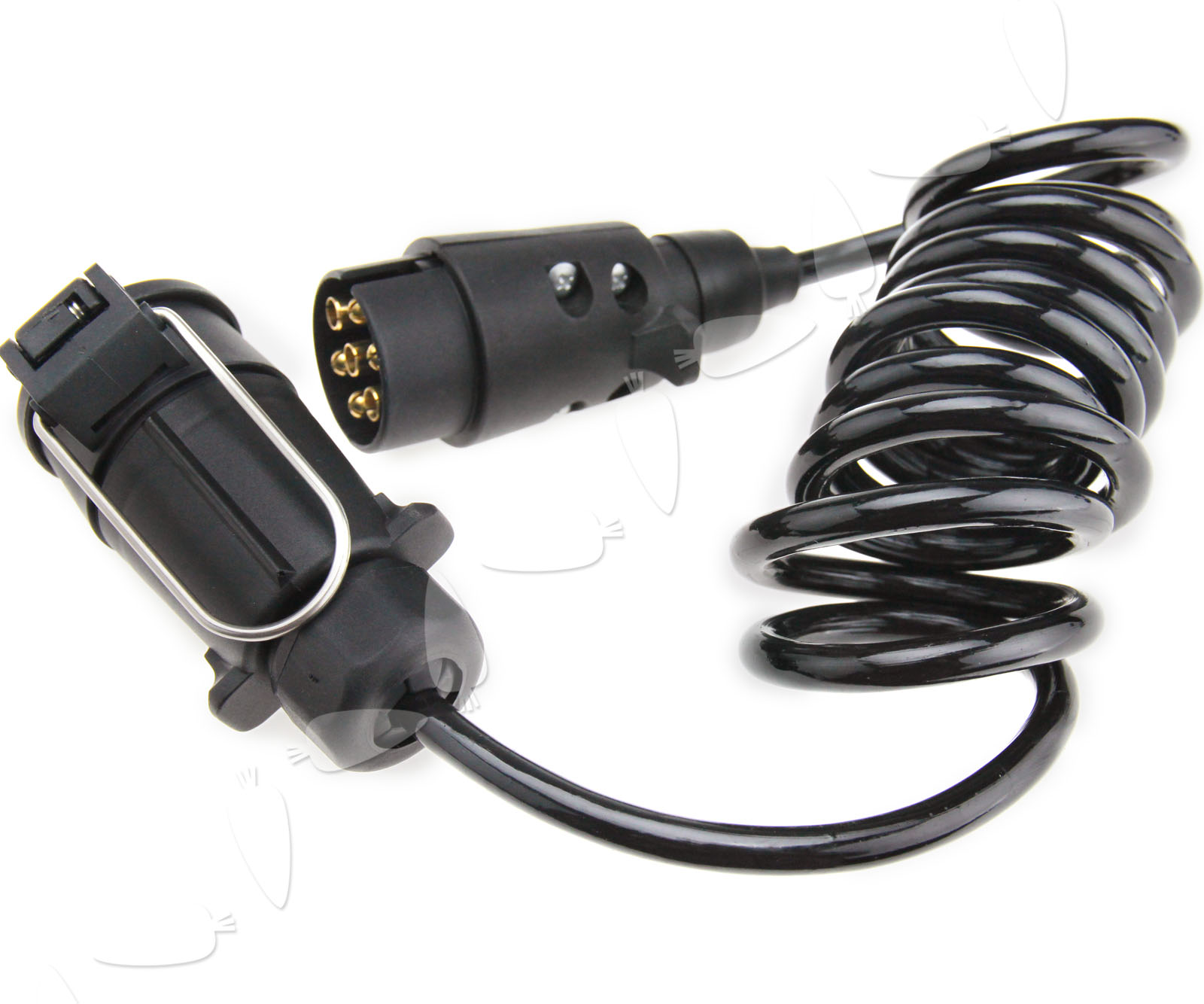 1.7M CURLY EXTENSION CABLE TRAILER LIGHT BOARD 7 PIN PLUG & SOCKET