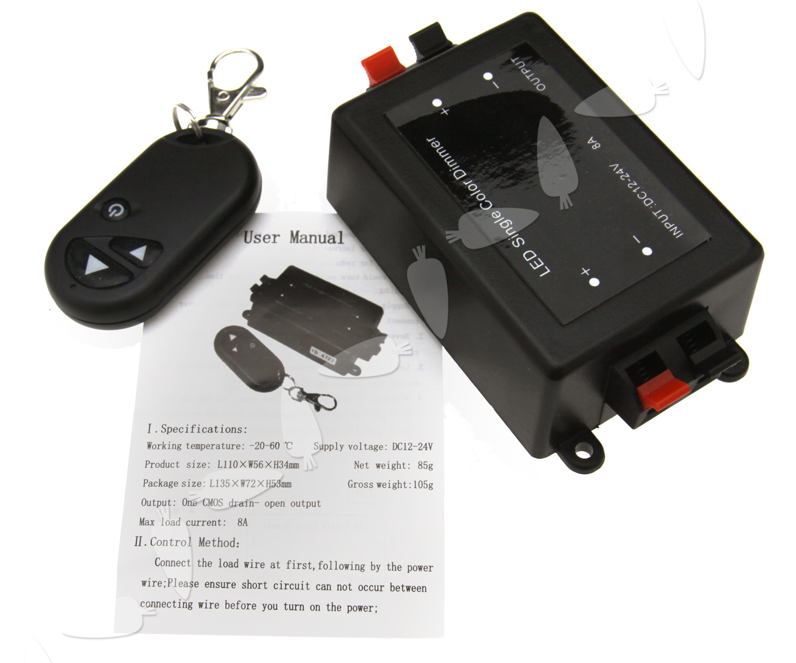 12/24V IR WIRELESS Remote LED Single Color Dimmer Controller Control