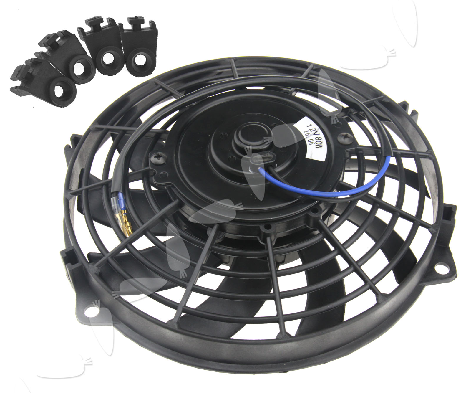9 INCH 12V Radiator Fan 80W Cooling Cooler Fan w/Mounting Kit For