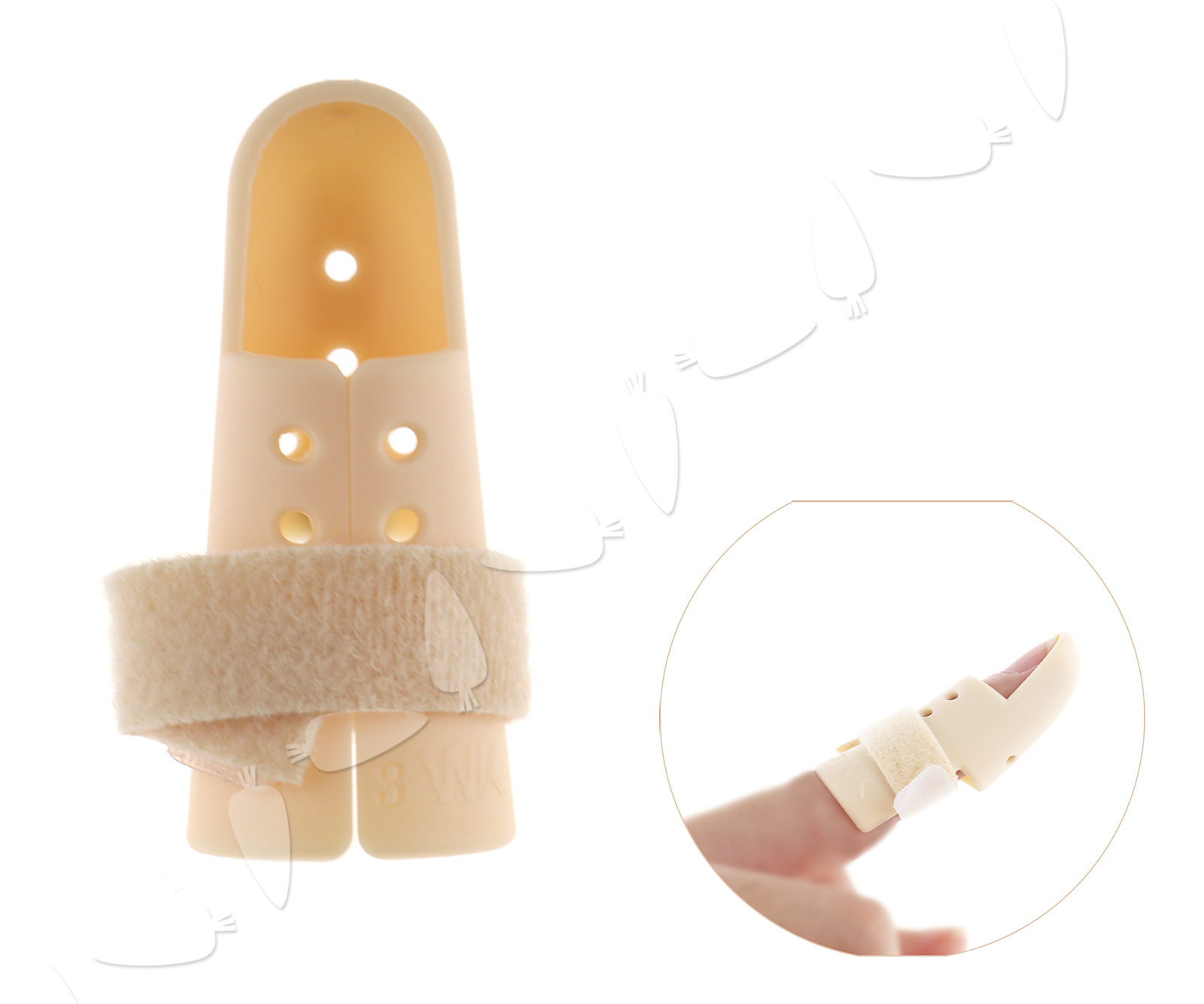 5255mm Plastic Mallet Finger Splint DIP Joint Fracture Support Brace