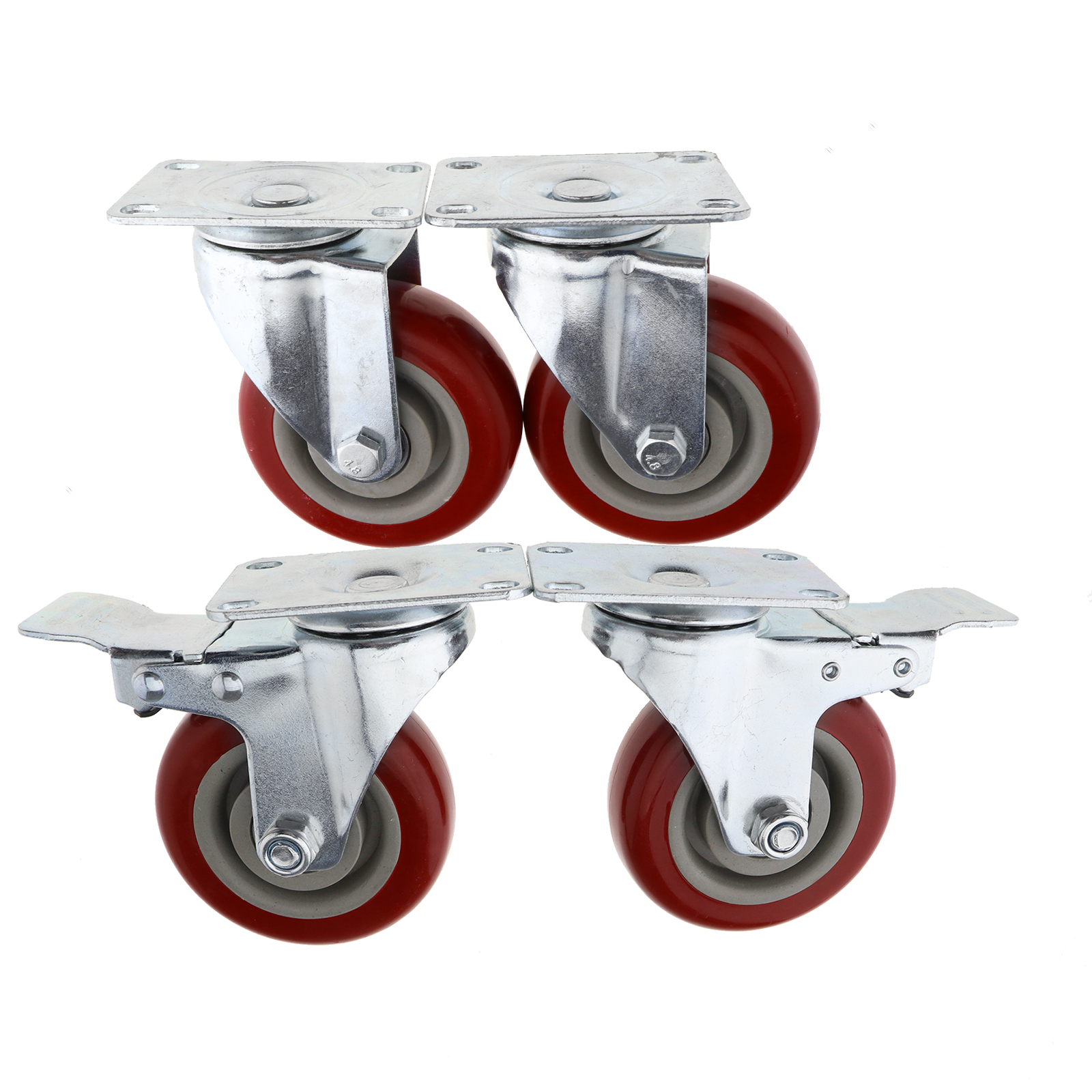 4Pcs Heavy Duty 380KG 4" PU Swivel Castor Wheels Furniture Trolley Caster Set 786862907922 eBay