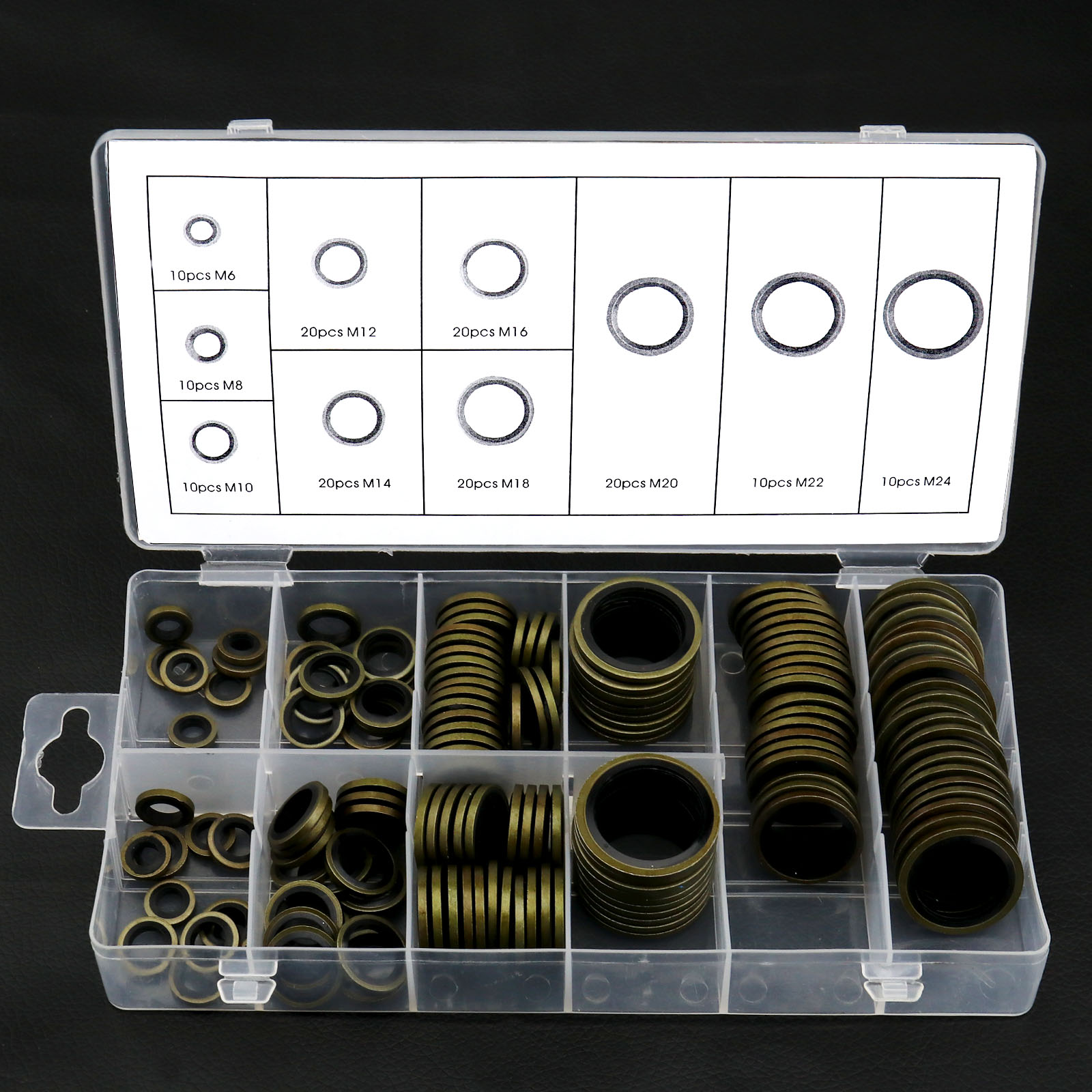 150x M6M24 Yellowishbrown Bonded Seal Oil Drain Plug Washer