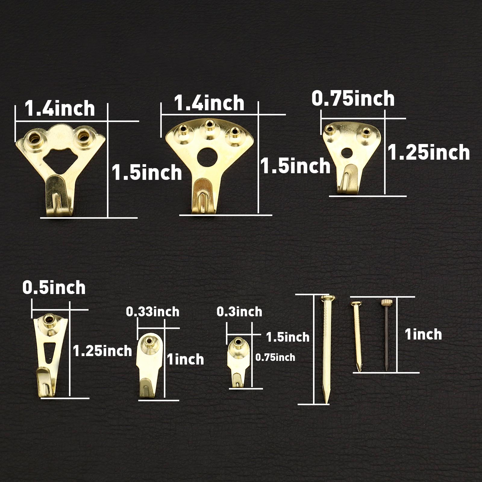 135pcs Heavy Duty Nail Frame Hook Photo Moulding Hooks Hanger Set 10