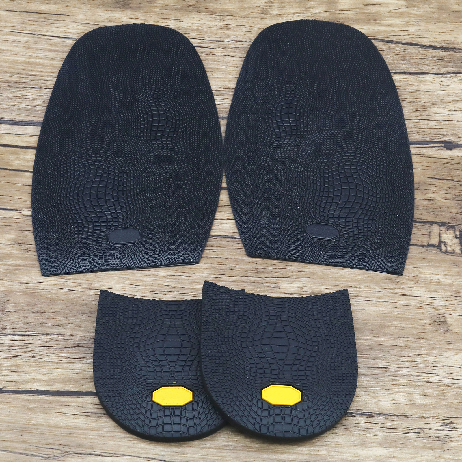 Pair of Rubber Replacement Glue on Soles Heels Anti Slip Shoe Repair