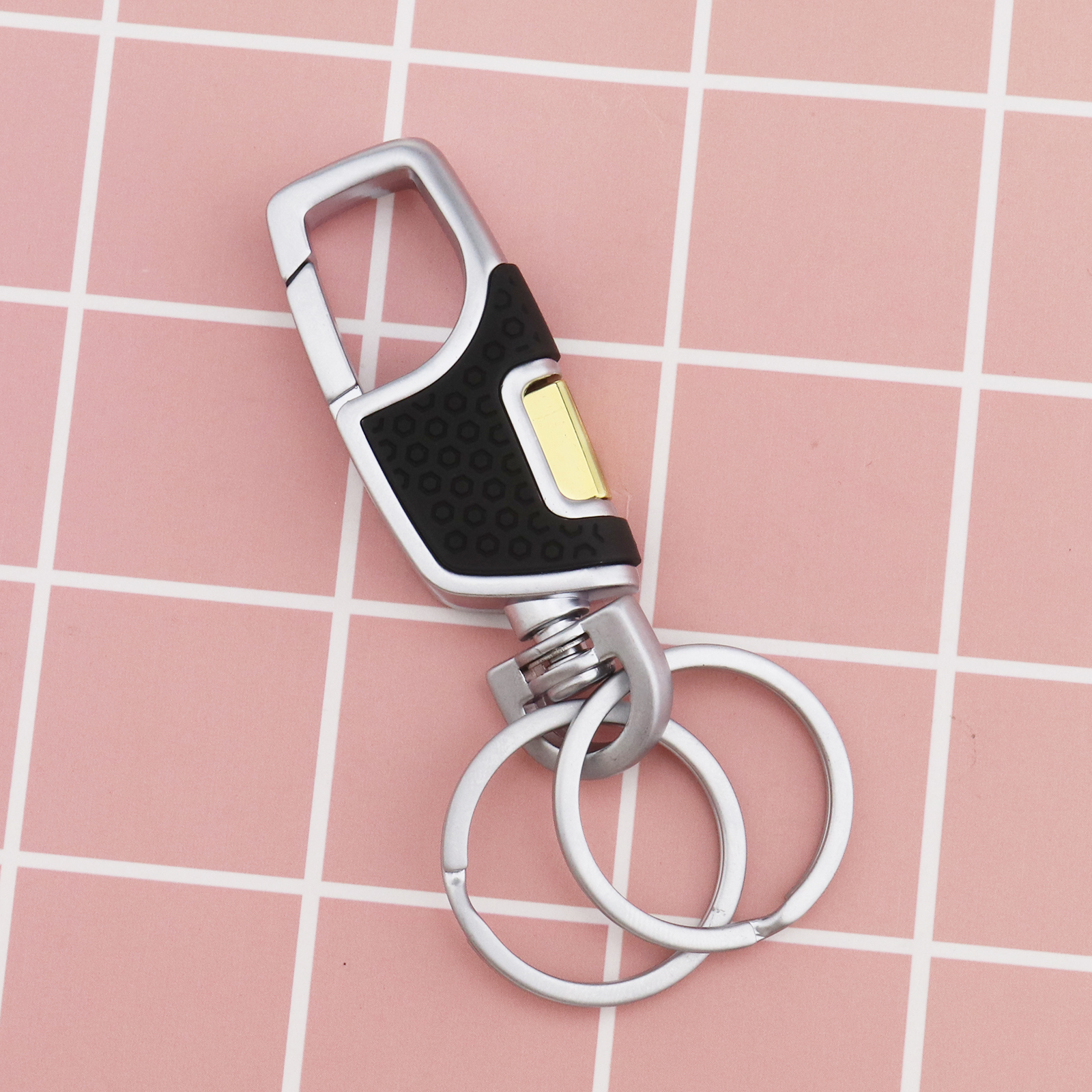 W2 Hanging Key Ring Keychain Clip On Belt PU Leather Key Chain Key