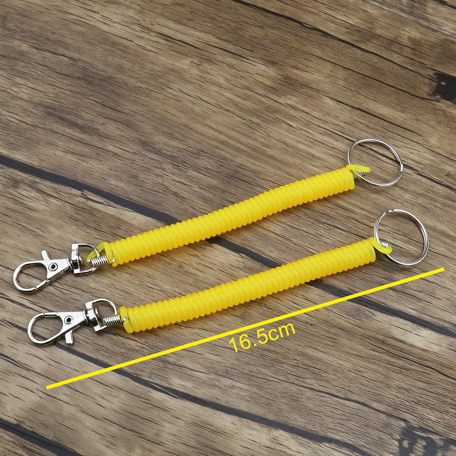 6 Color Retractable Plastic Spring Coil Spiral Stretch Keychain Ring