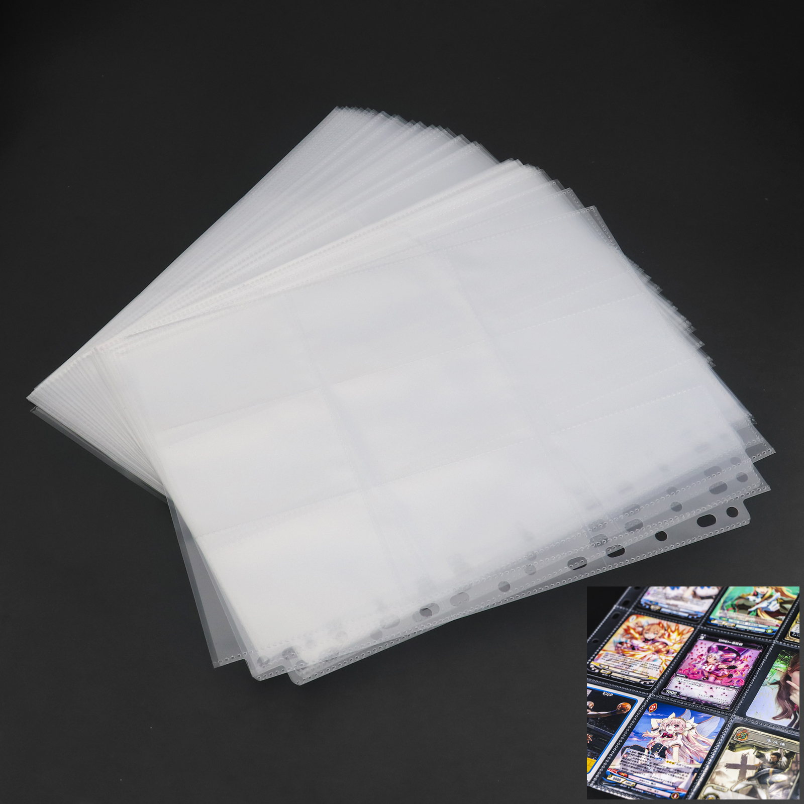 50x Sheet Clear Plastic Pages Hold 9 Pocket Trading Card Sleeves for Skylanders eBay