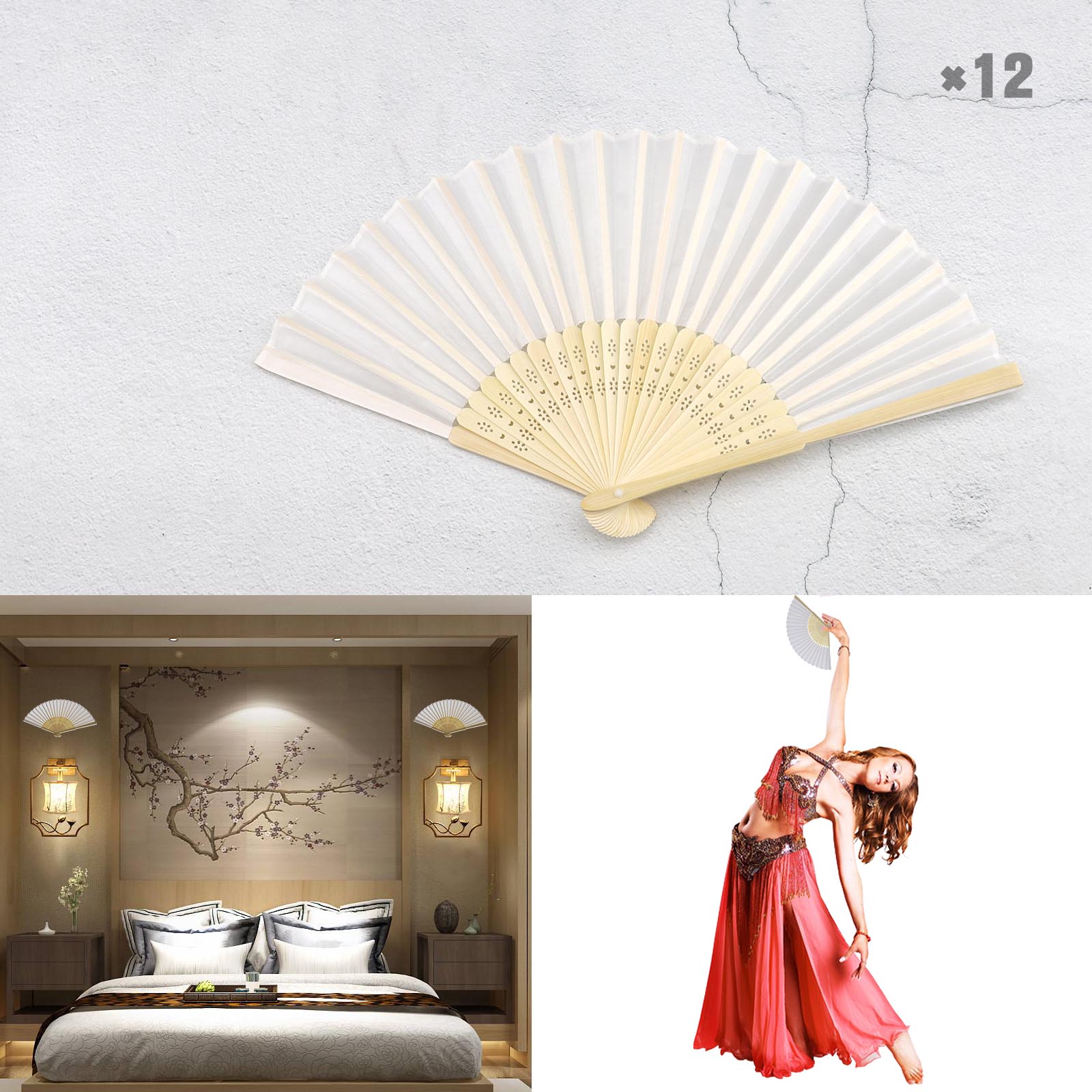blank hand fans