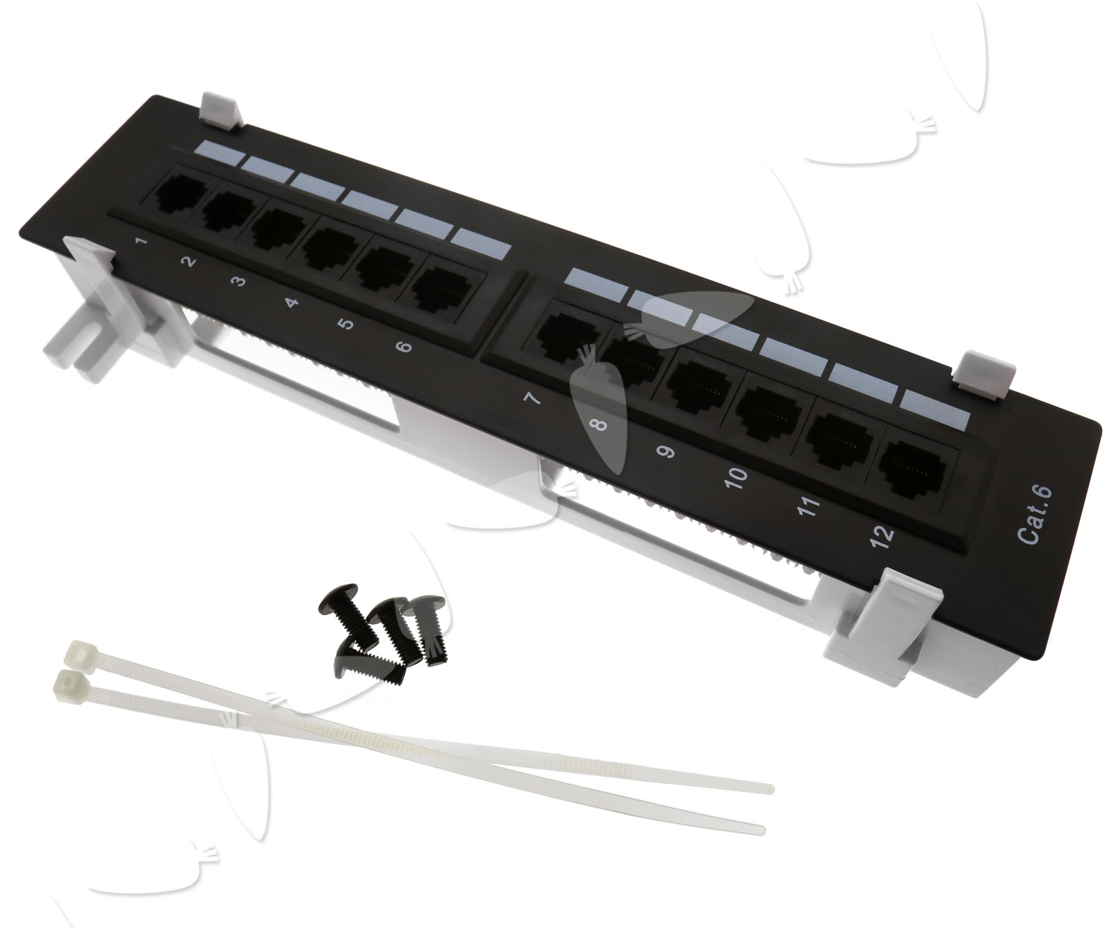 CAT6 12 Port RJ45 110 Network Mini Patch Panel with Rack Wall Mount Bracket 608415832621 eBay